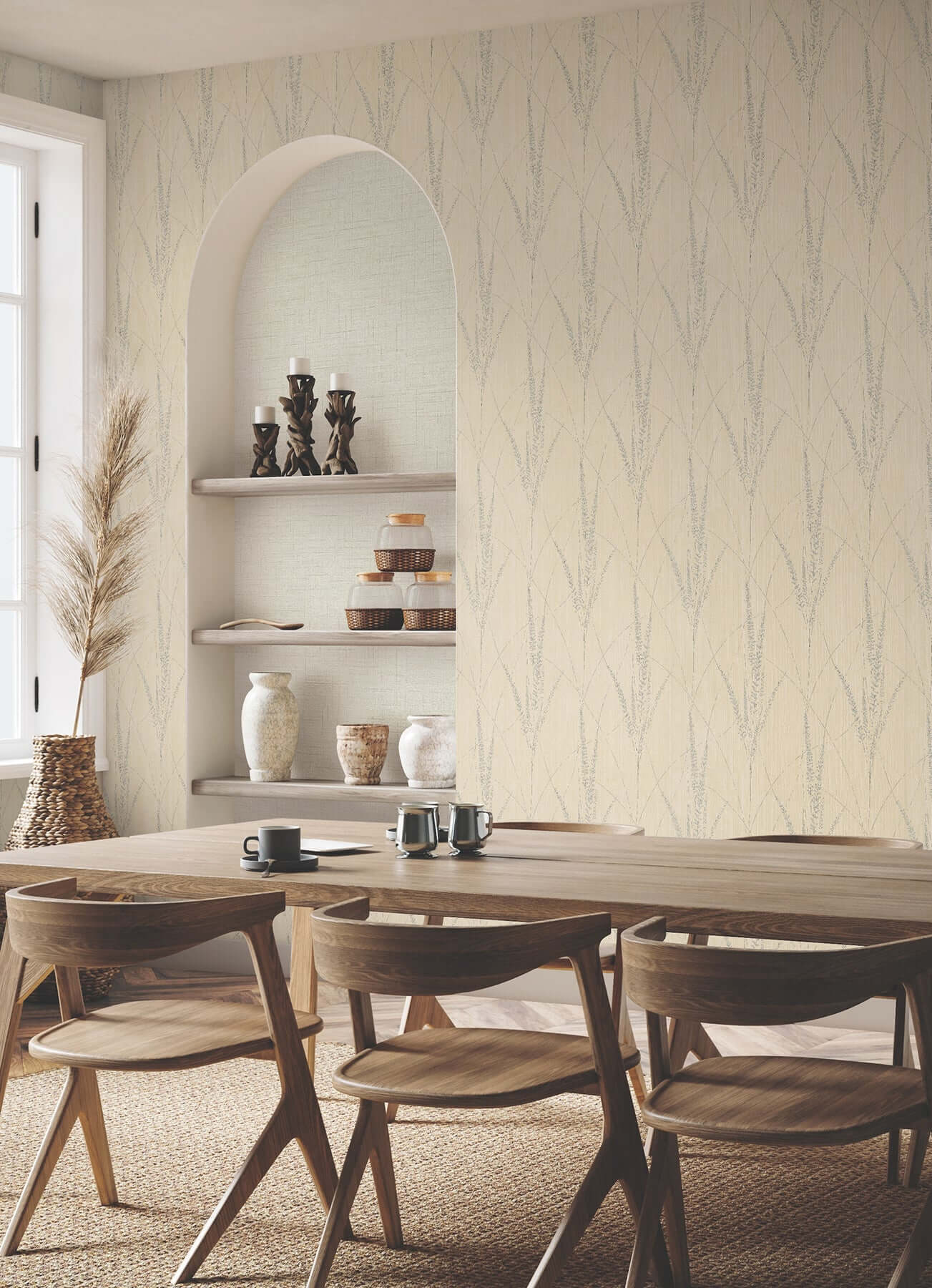 graceful-willow-putty-wallpaper-york-wallcoverings-gn2641 - York Wallcoverings Wallpaper