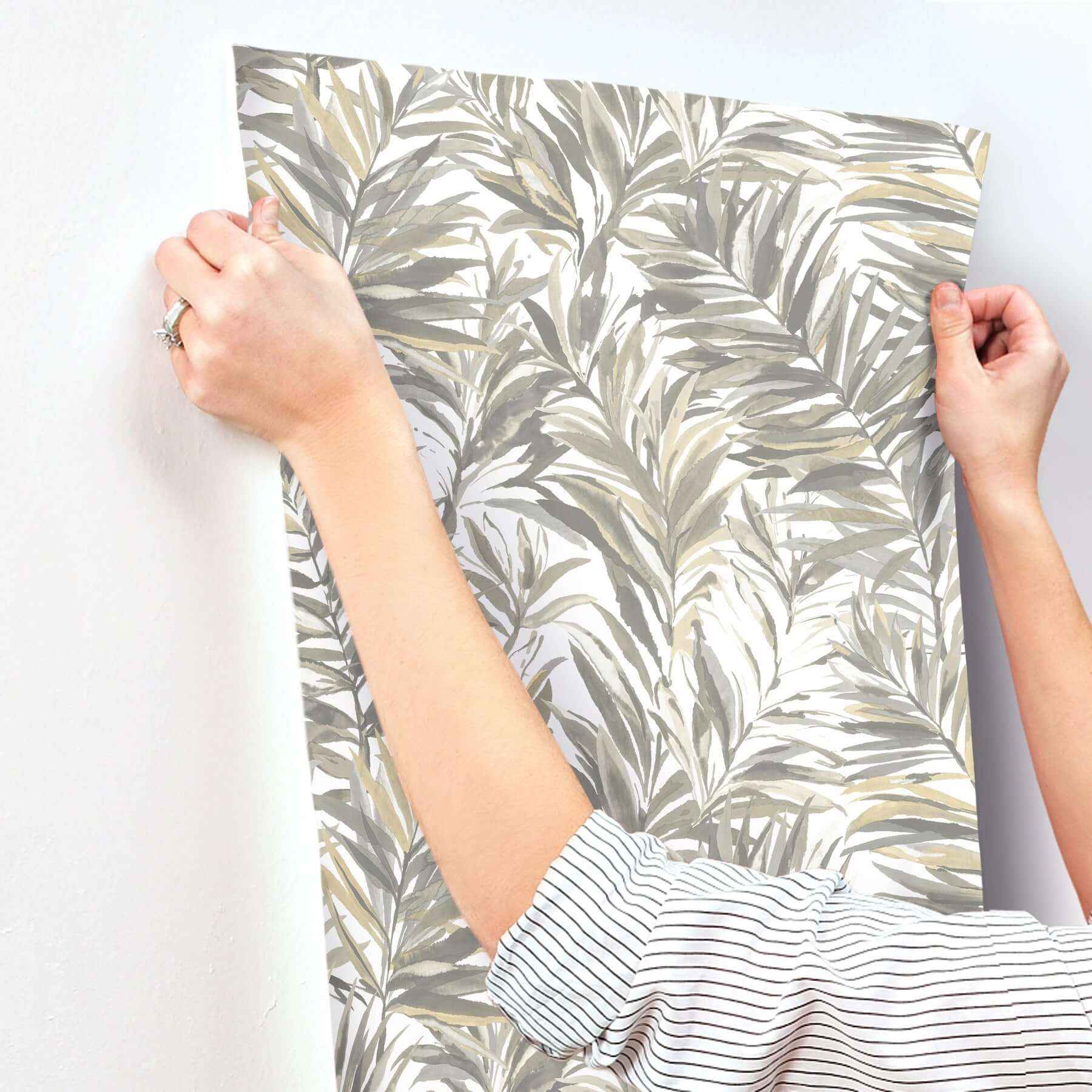 Swaying Palms Neutral Wallpaper - York Wallcoverings - GN2543 - York Wallcoverings Wallpaper