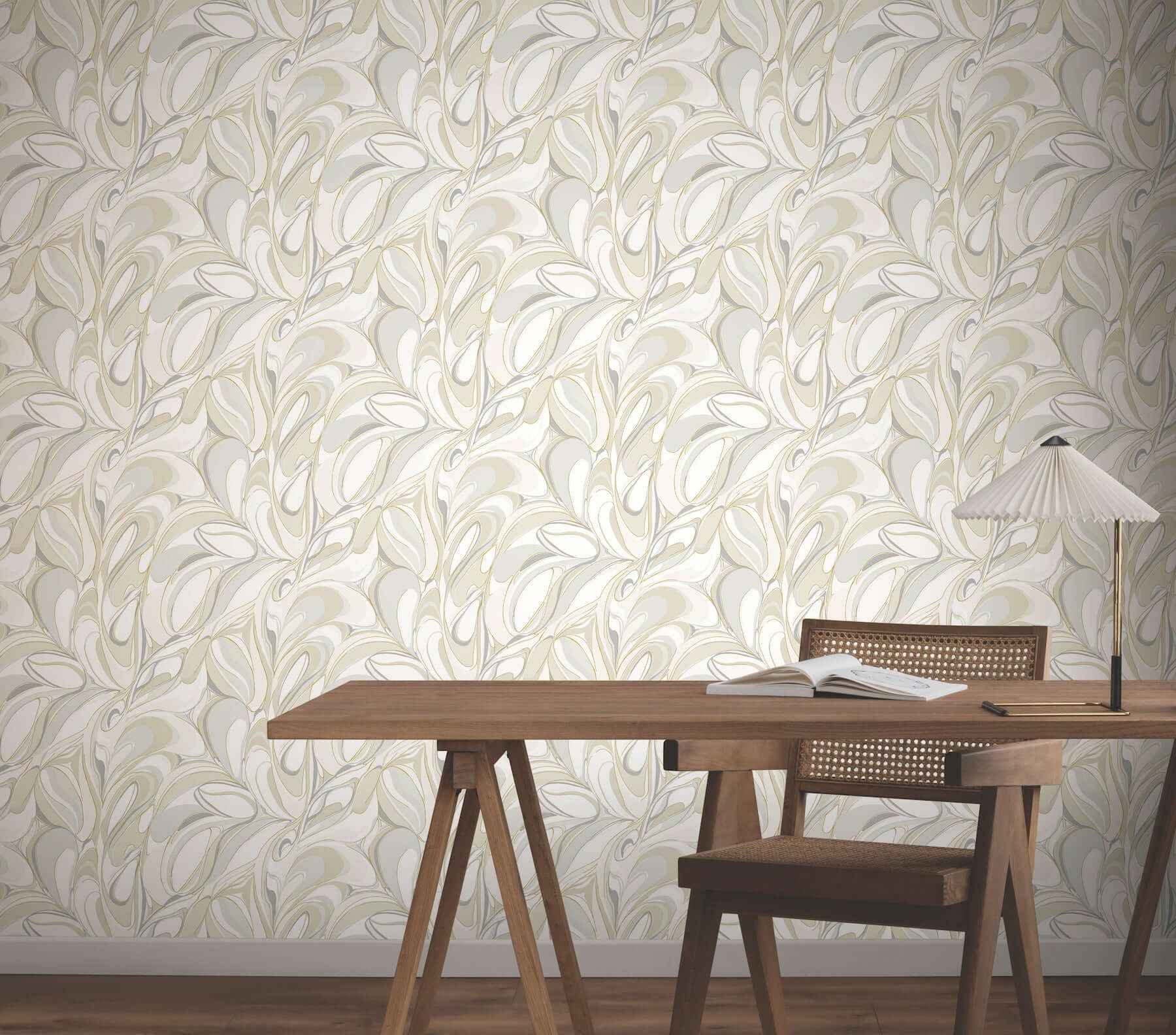 Achate Beige & Grey Wallpaper - York Wallcoverings - GN2563