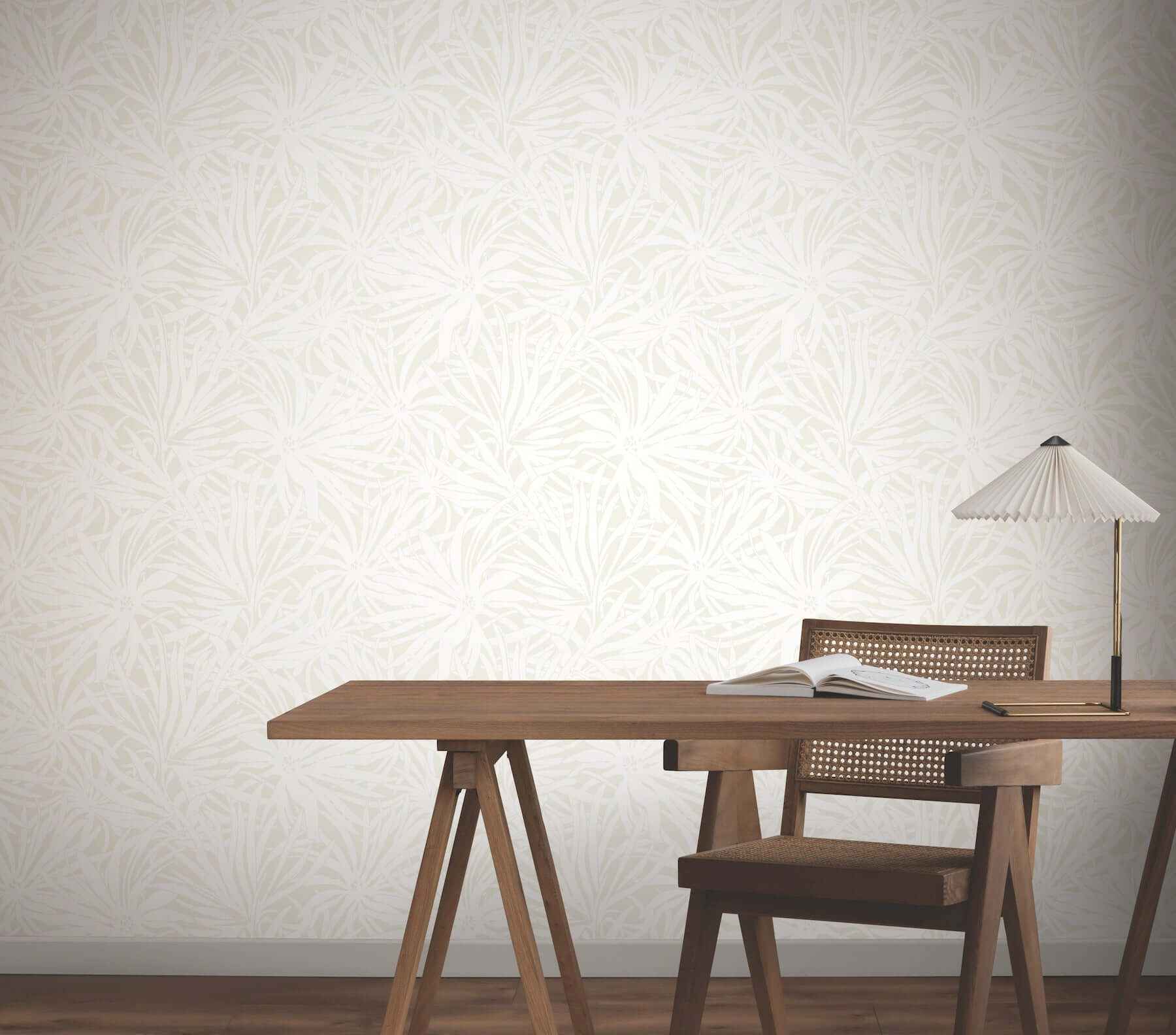 Floral Canopy Cream Wallpaper - York Wallcoverings - GN2573