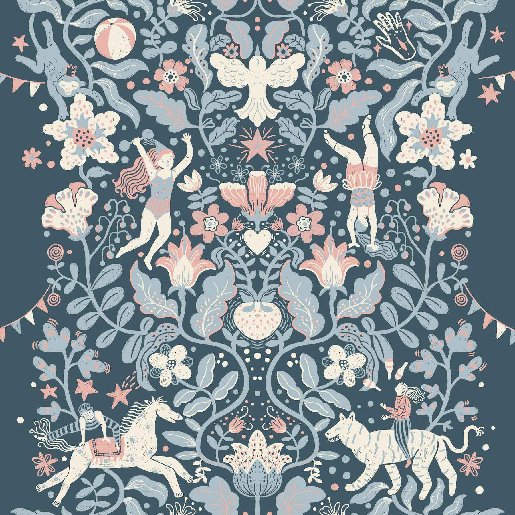 Cirkus Blue Wallpaper - York Wallcoverings - MB29028 - York Wallcoverings Wallpaper