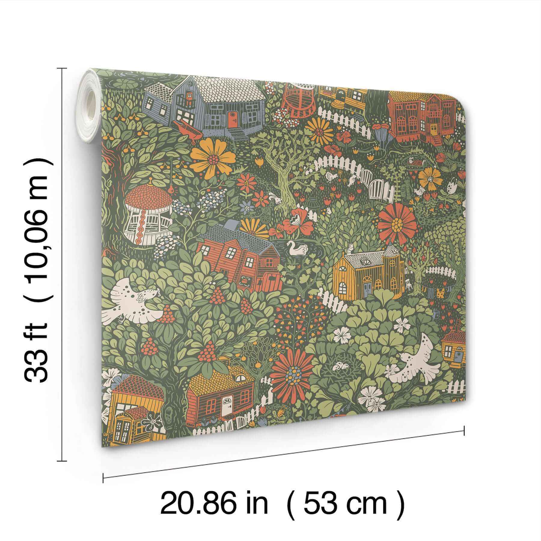 Bygga Bo Dark Green Wallpaper - York Wallcoverings - MB63003 - York Wallcoverings Wallpaper