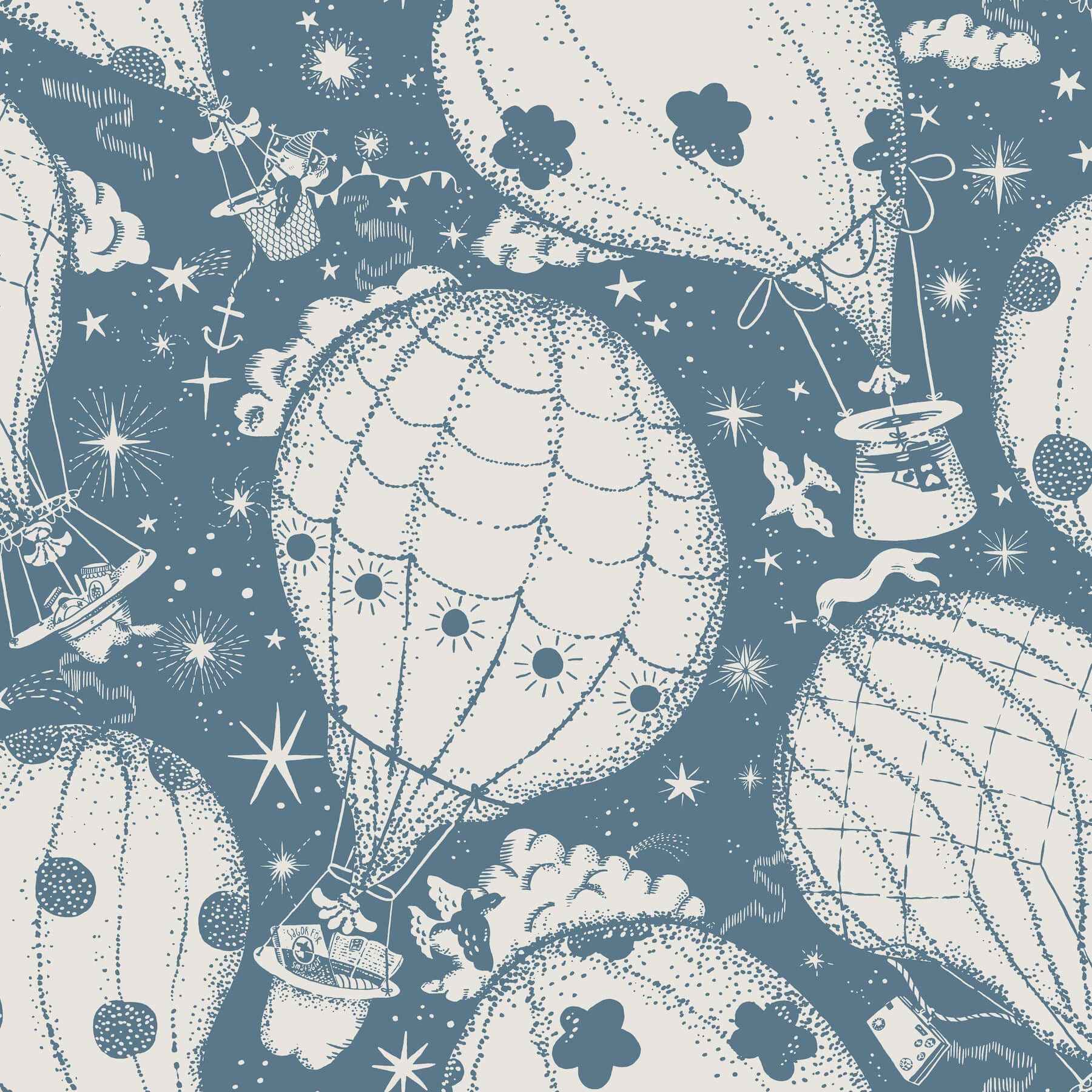 Ballongerna Dark Blue Wallpaper - York Wallcoverings - MB29006 - York Wallcoverings Wallpaper