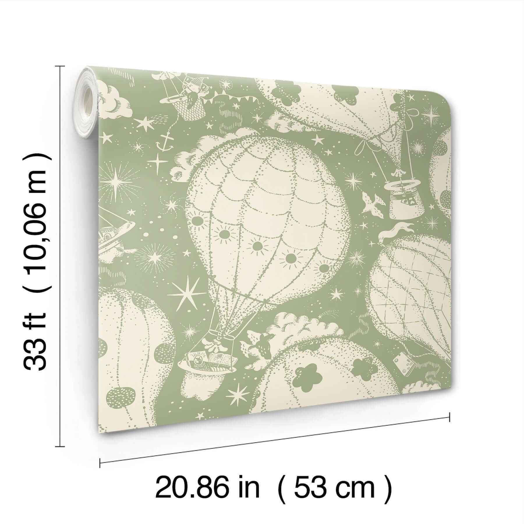 Ballongerna Green Wallpaper - York Wallcoverings - MB29004 - York Wallcoverings Wallpaper