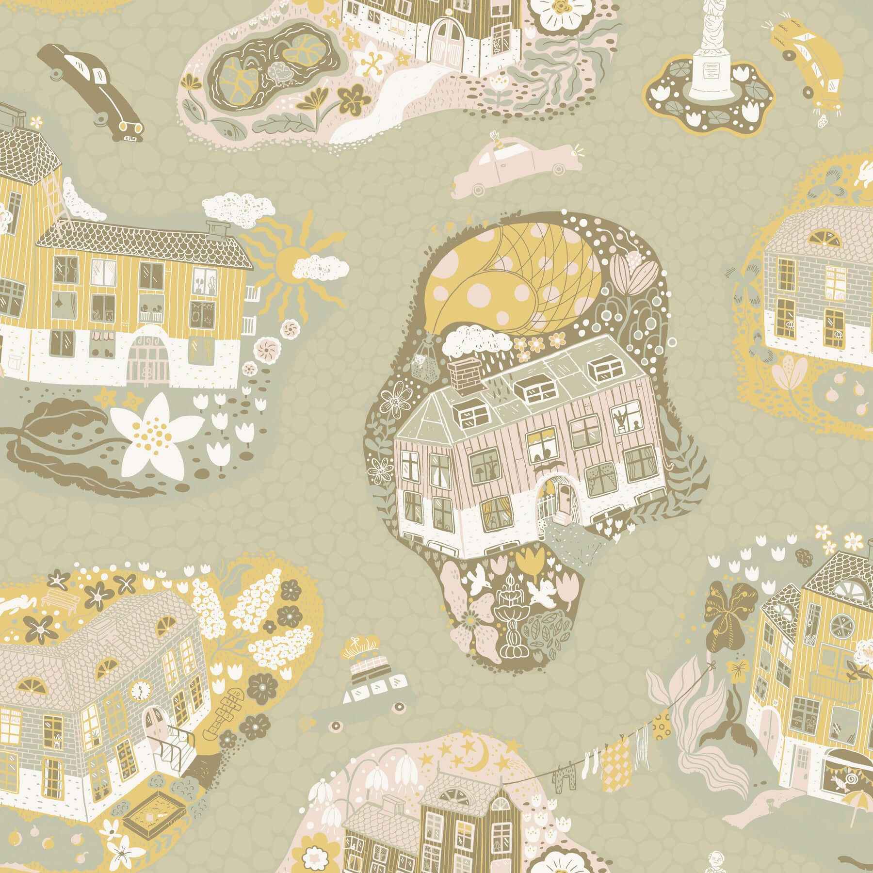 Staden Mustard Wallpaper - York Wallcoverings - MB29008