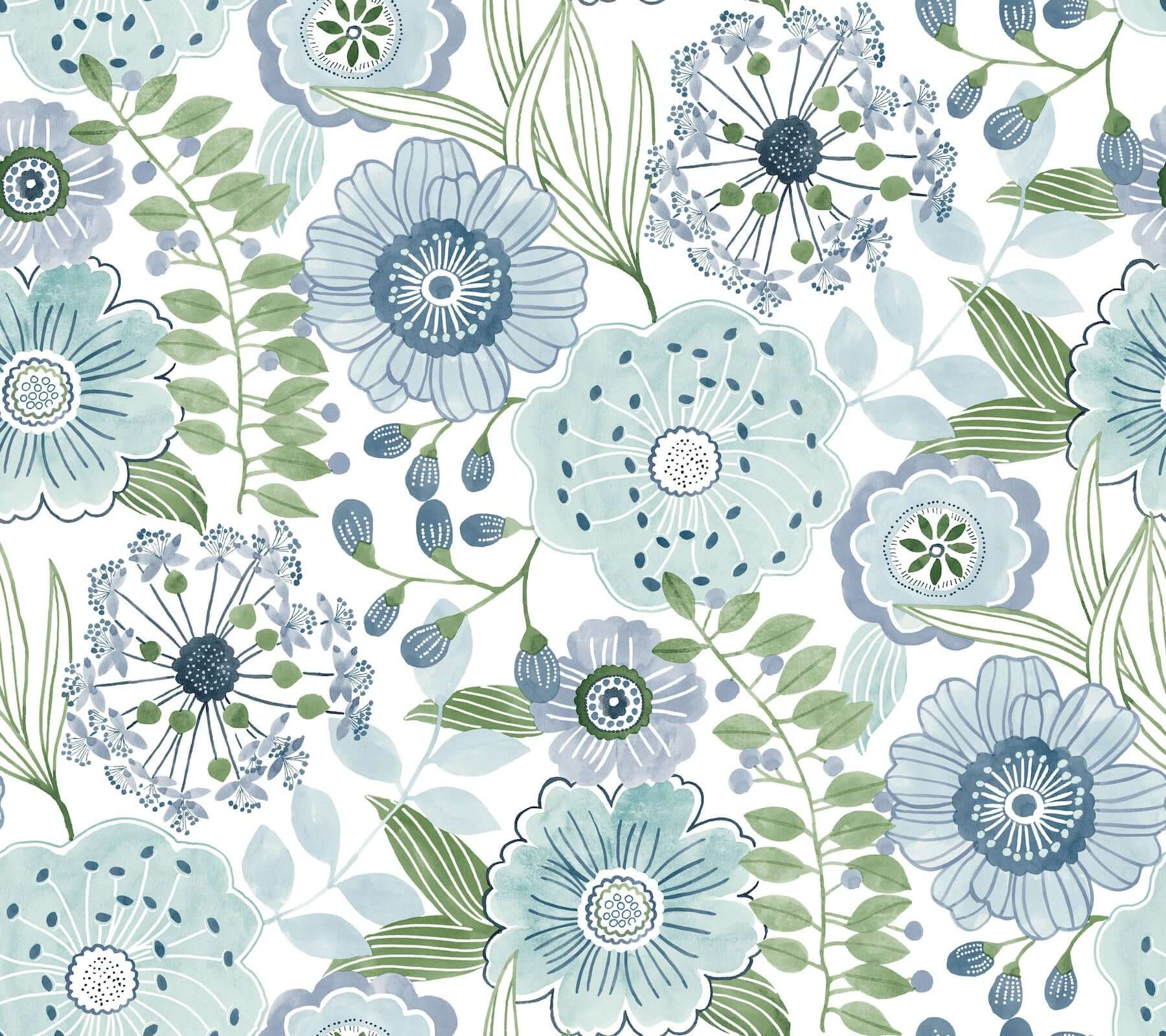 artistic-bouquet-alpine-leaf-wallpaper-york-wallcoverings-zm2892 - York Wallcoverings Wallpaper