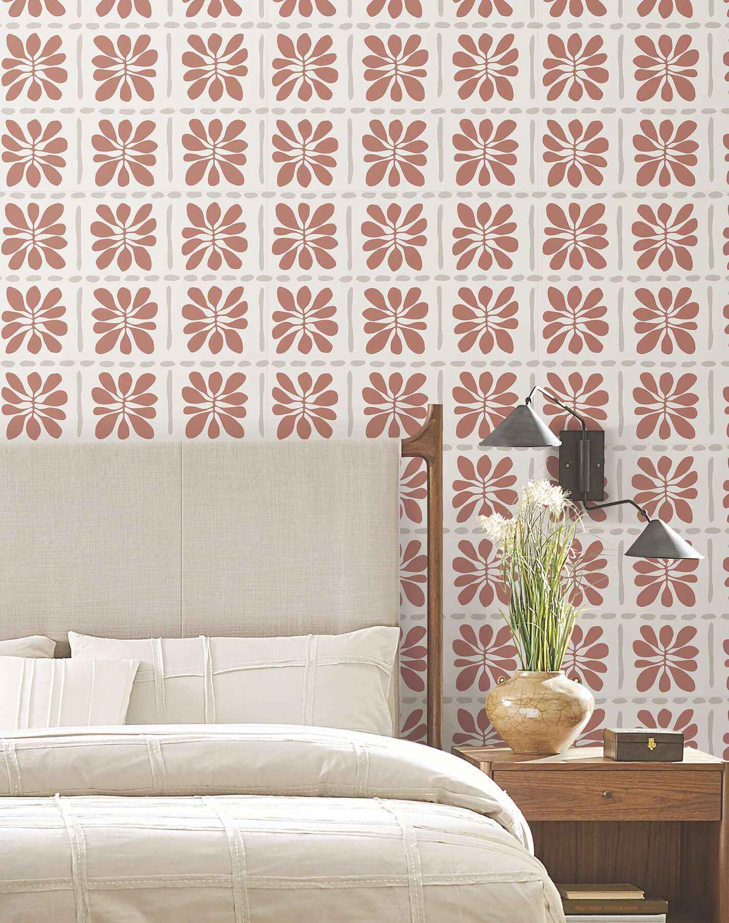 Mimosa Fleur Terracotta Wallpaper - York Wallcoverings - ZM2809