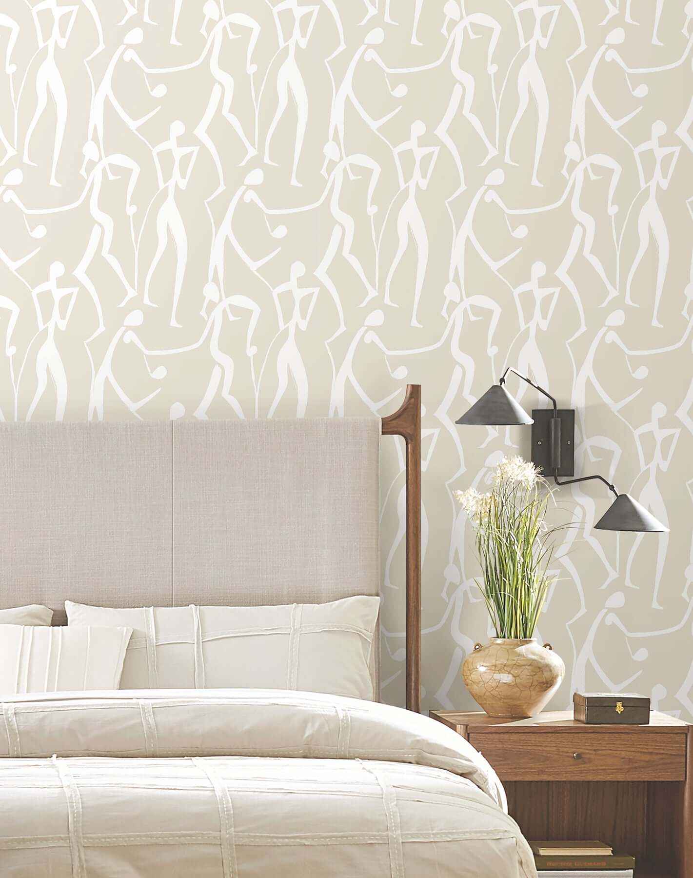 Joyful Dancers Nude Wallpaper - York Wallcoverings - ZM2834