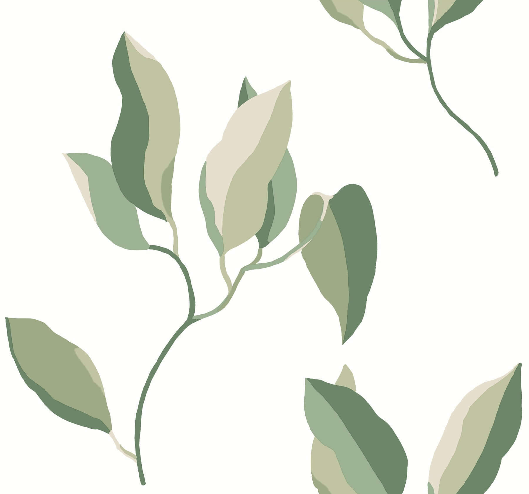 brushwork-branches-leaf-green-wallpaper-york-wallcoverings-zm2872 - York Wallcoverings Wallpaper