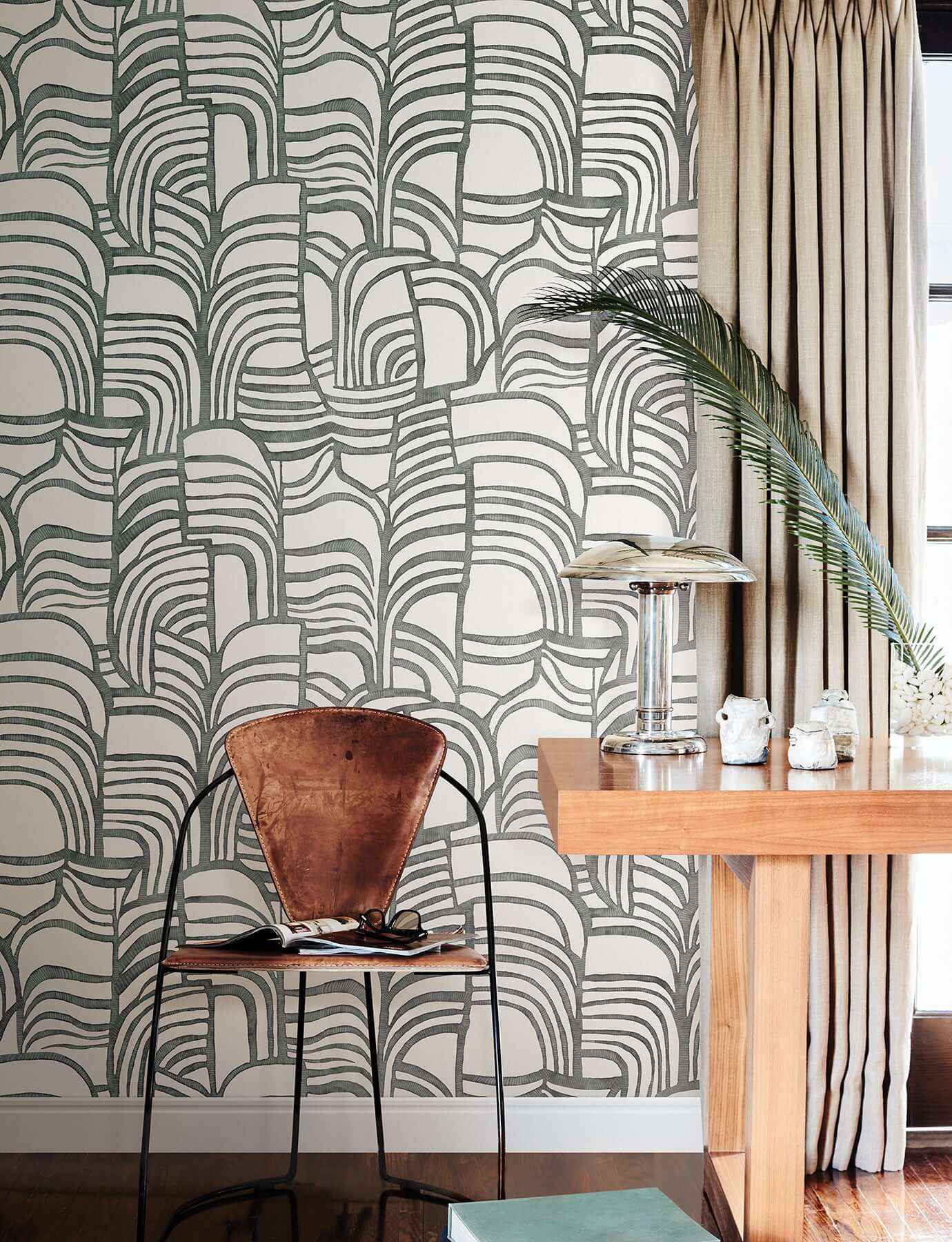 Featherwork Black & White Premium Peel + Stick Wallpaper - York Wallcoverings - PSW1656RL