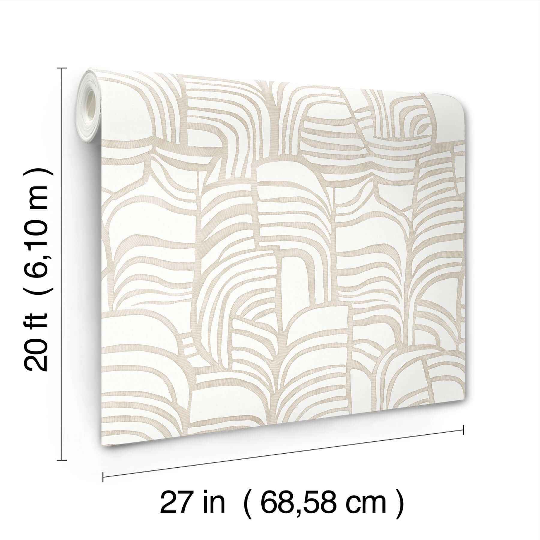 Featherwork Linen Premium Peel + Stick Wallpaper - York Wallcoverings - PSW1658RL - York Wallcoverings Wallpaper