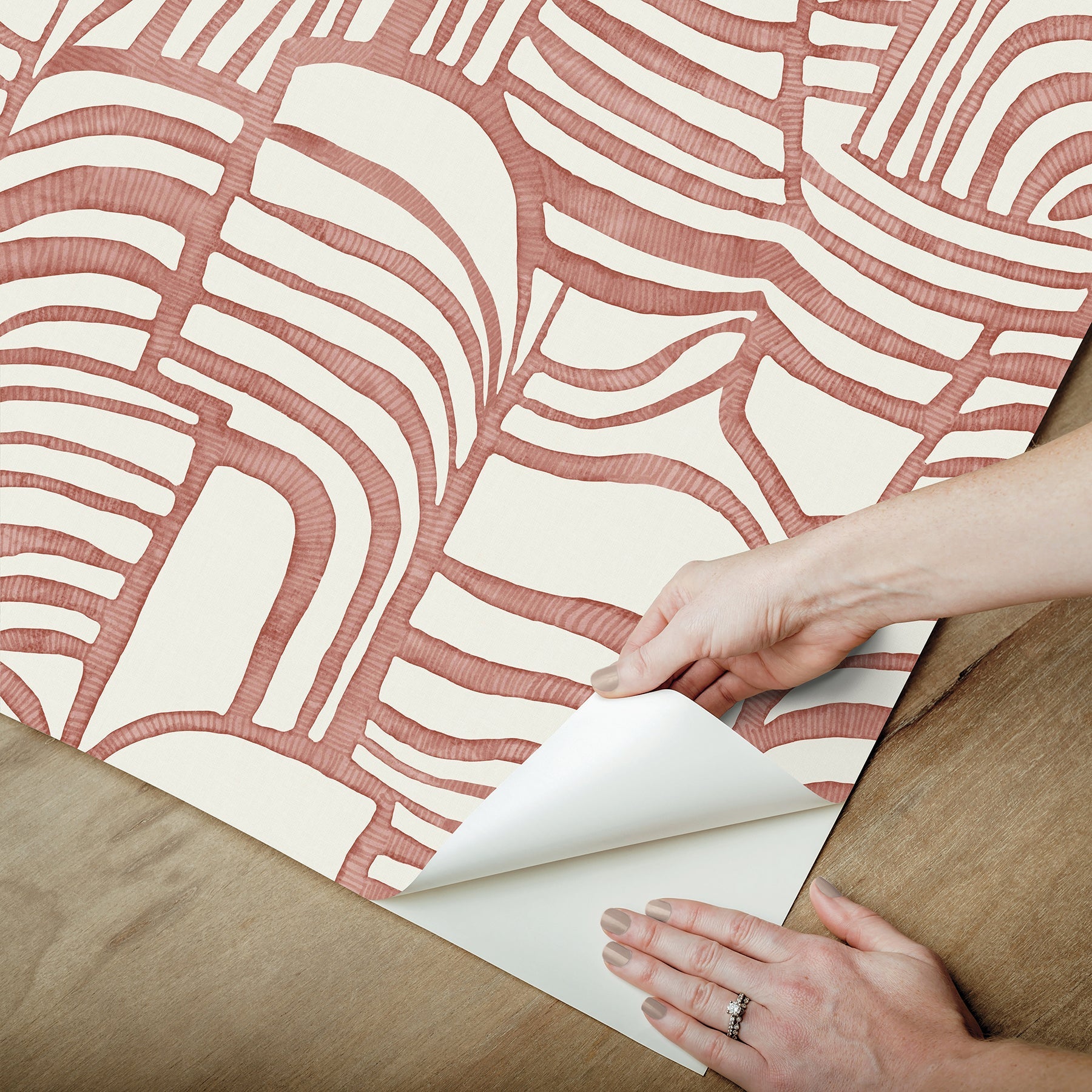 nikki-chu-featherwork-wallpaper-premium-peel-stick-wallpaper-red-york-wallcoverings-psw1657rl