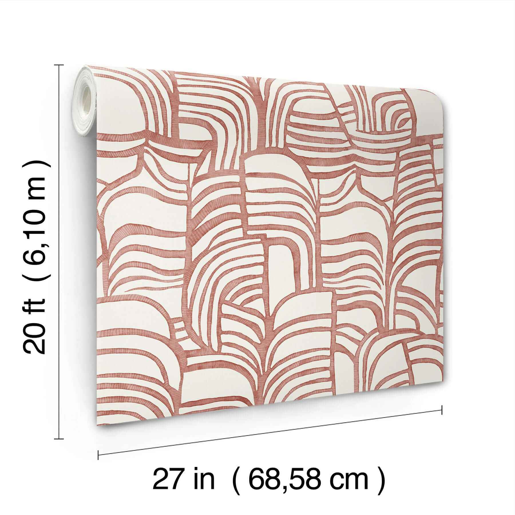 Featherwork Red Premium Peel + Stick Wallpaper - York Wallcoverings - PSW1657RL - York Wallcoverings Wallpaper