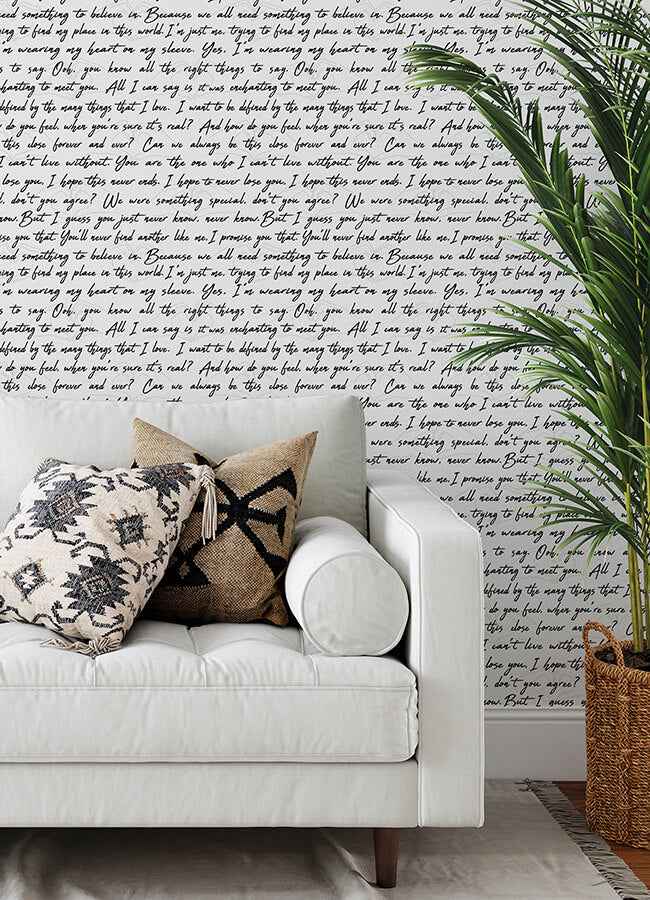 Love Letters Ink Peel & Stick Wallpaper - York Wallcoverings - RMWS1251 - York Wallcoverings Wallpaper