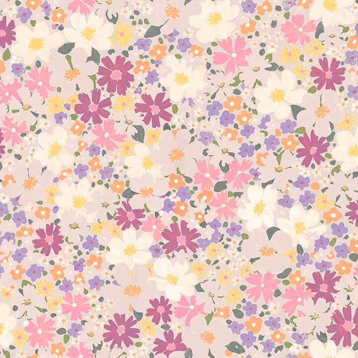 Wildflower Impressions Magenta Peel and Stick Wallpaper - York Wallcoverings - RMWS1252