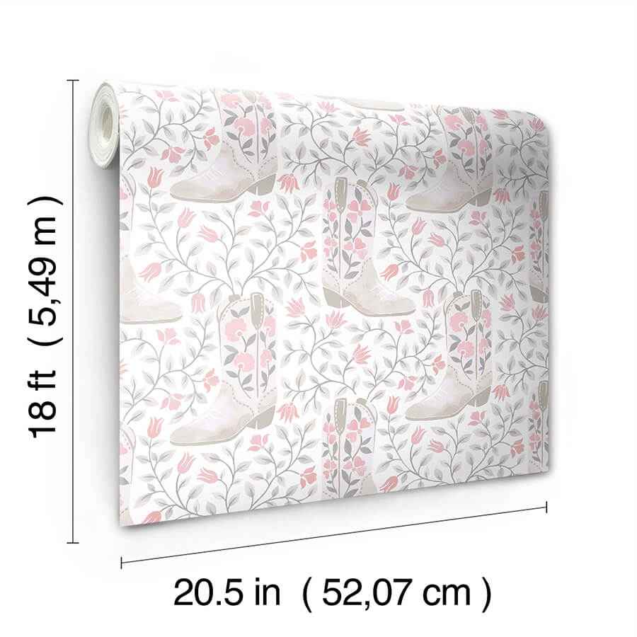 Cowgirl Like Me Pink Peel and Stick Wallpaper - York Wallcoverings - RMWS1259 - York Wallcoverings Wallpaper