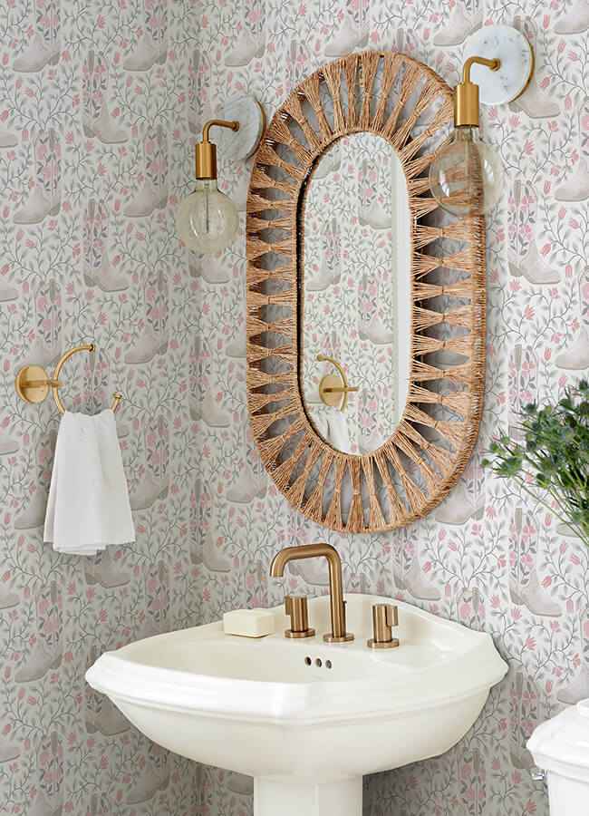 Cowgirl Like Me Pink Peel and Stick Wallpaper - York Wallcoverings - RMWS1259 - York Wallcoverings Wallpaper