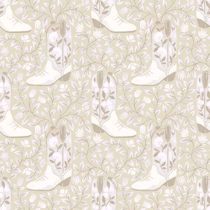 Cowgirl Like Me Beige Peel and Stick Wallpaper - York Wallcoverings - RMWS1261