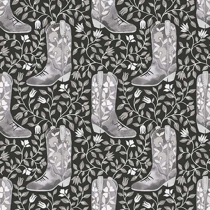 Cowgirl Like Me Black Peel and Stick Wallpaper - York Wallcoverings - RMWS1264