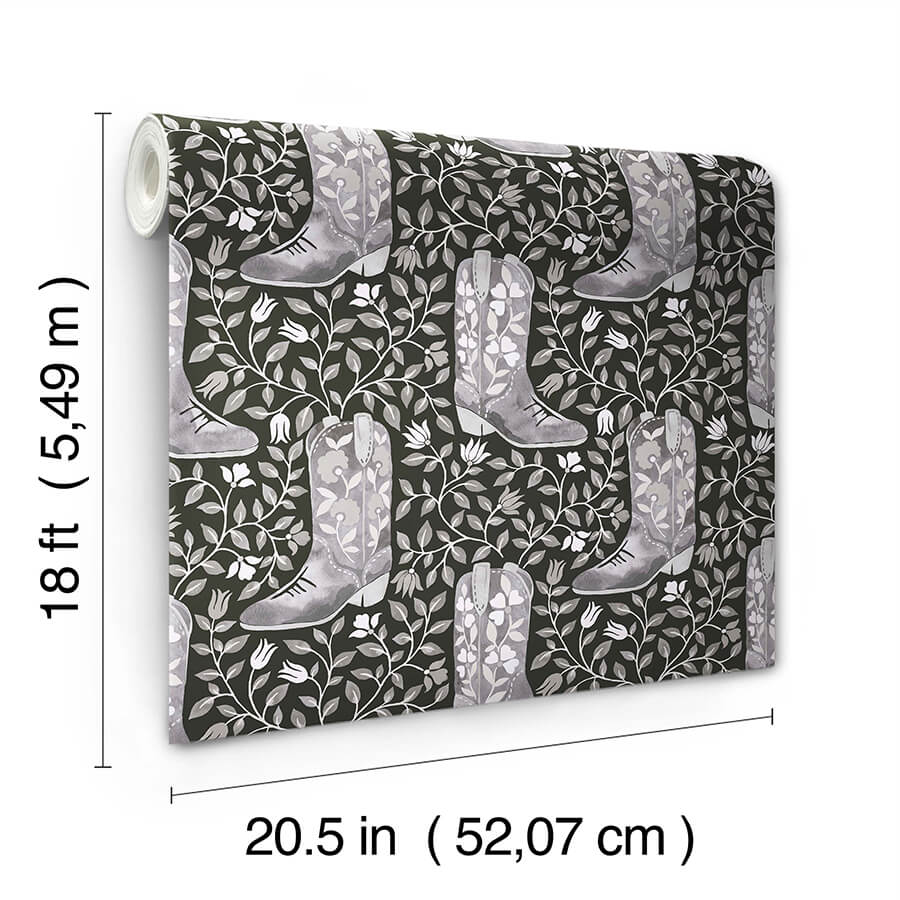 cowgirl-like-me-black-peel-and-stick-wallpaper-york-wallcoverings-rmws1264 - York Wallcoverings Wallpaper