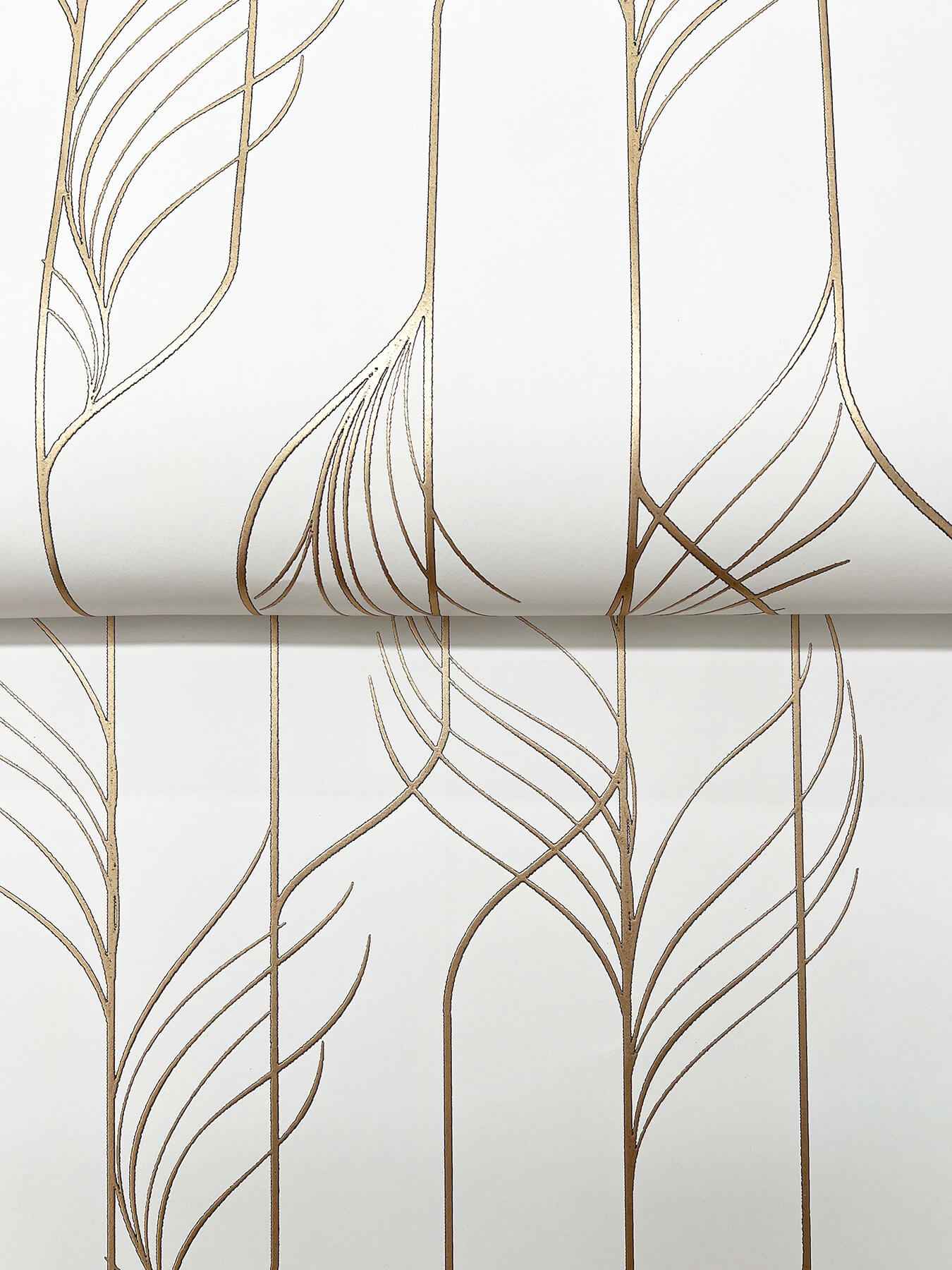 Elemental Thread White & Gold Wallpaper - York Wallcoverings - DF3301