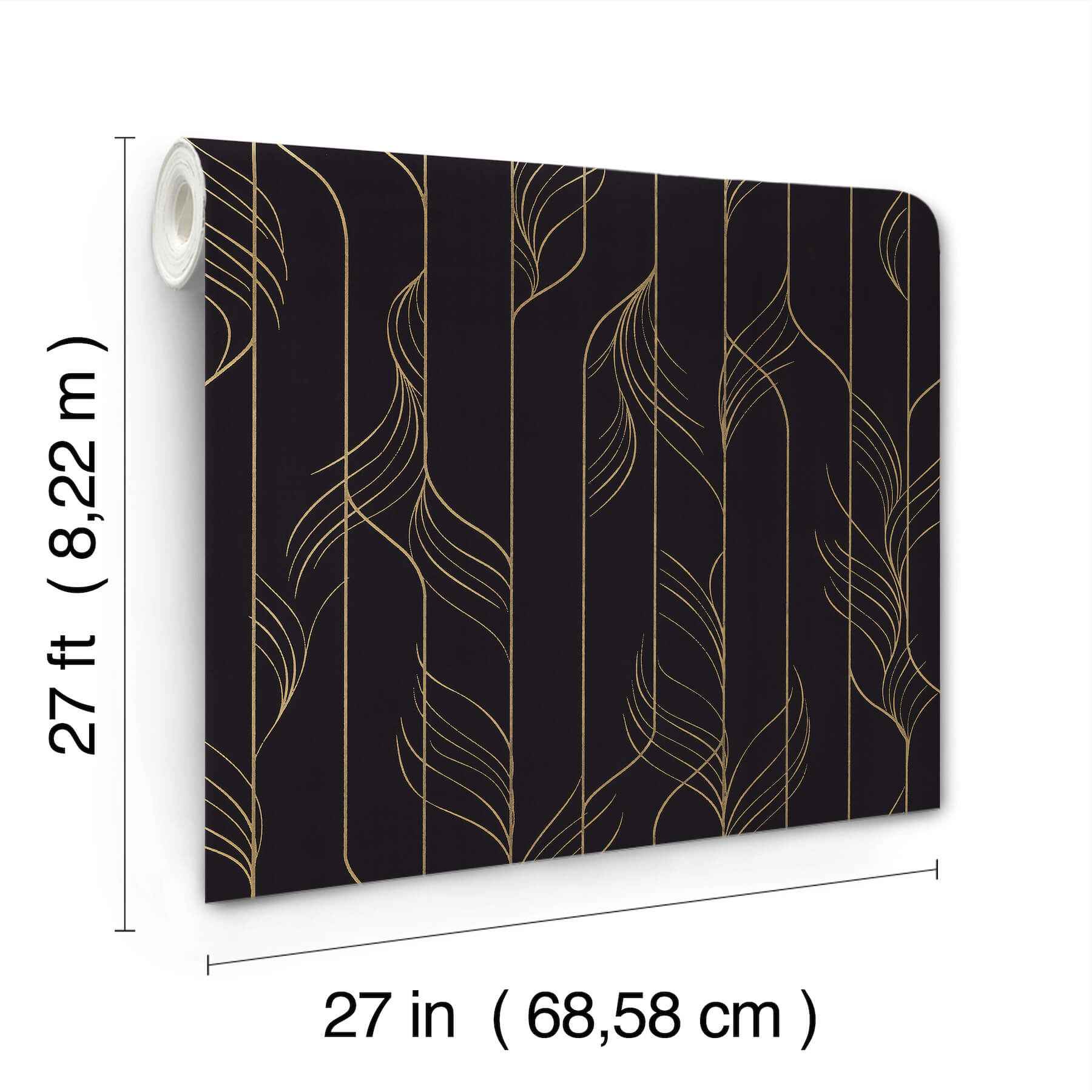 Elemental Thread Black & Gold Wallpaper - York Wallcoverings - DF3305 - York Wallcoverings Wallpaper
