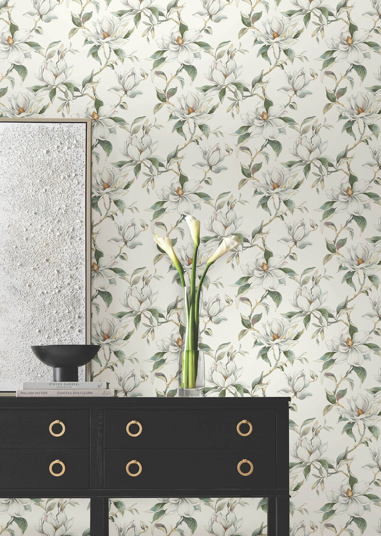 garden-jewels-white-wallpaper-york-wallcoverings-df3311 - York Wallcoverings Wallpaper