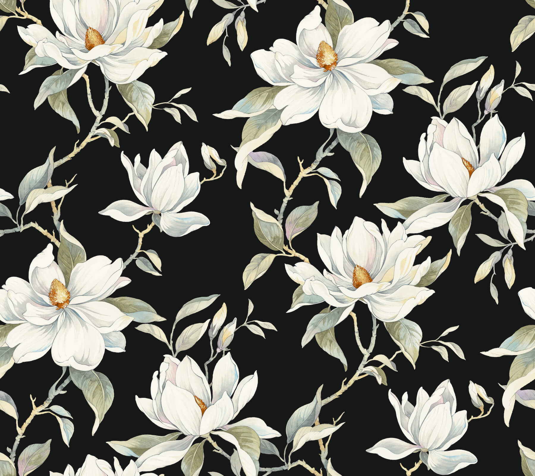 garden-jewels-black-wallpaper-york-wallcoverings-df3313 - York Wallcoverings Wallpaper
