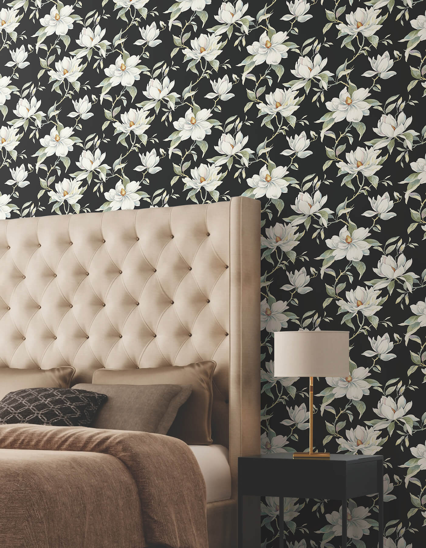 garden-jewels-black-wallpaper-york-wallcoverings-df3313 - York Wallcoverings Wallpaper