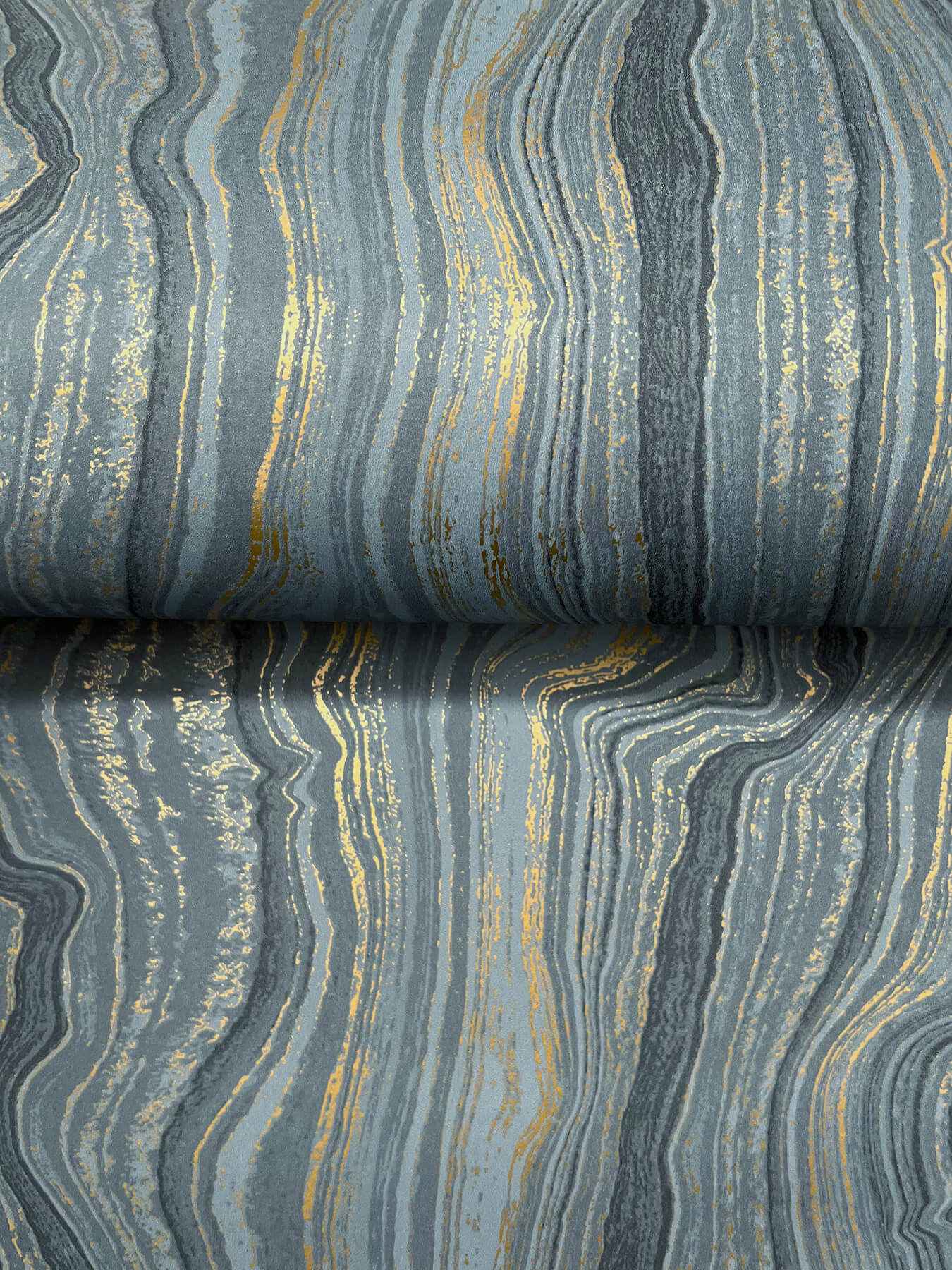 Mineral Shimmer Denim & Gold Wallpaper - York Wallcoverings - DF3321 - York Wallcoverings Wallpaper
