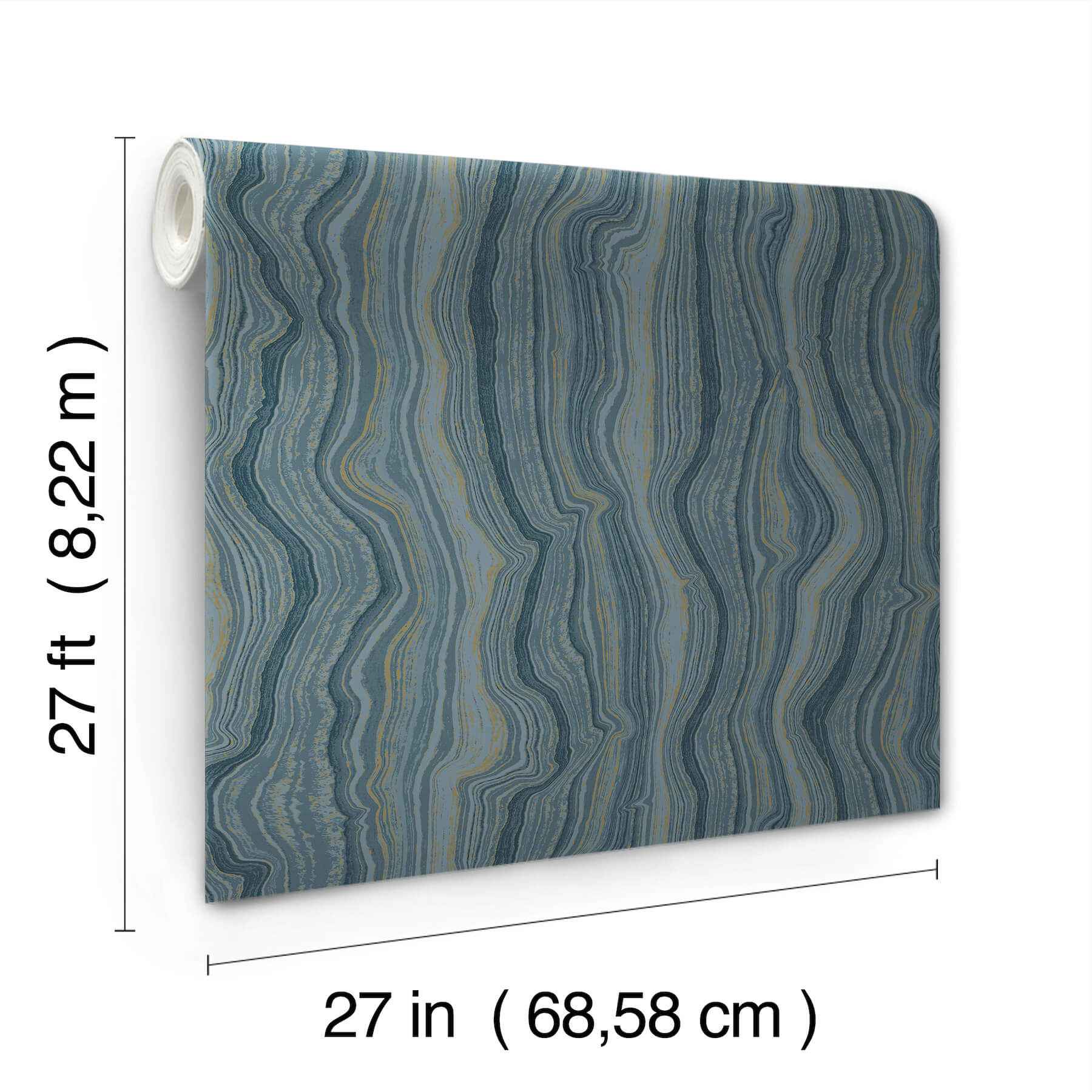 Mineral Shimmer Denim & Gold Wallpaper - York Wallcoverings - DF3321 - York Wallcoverings Wallpaper