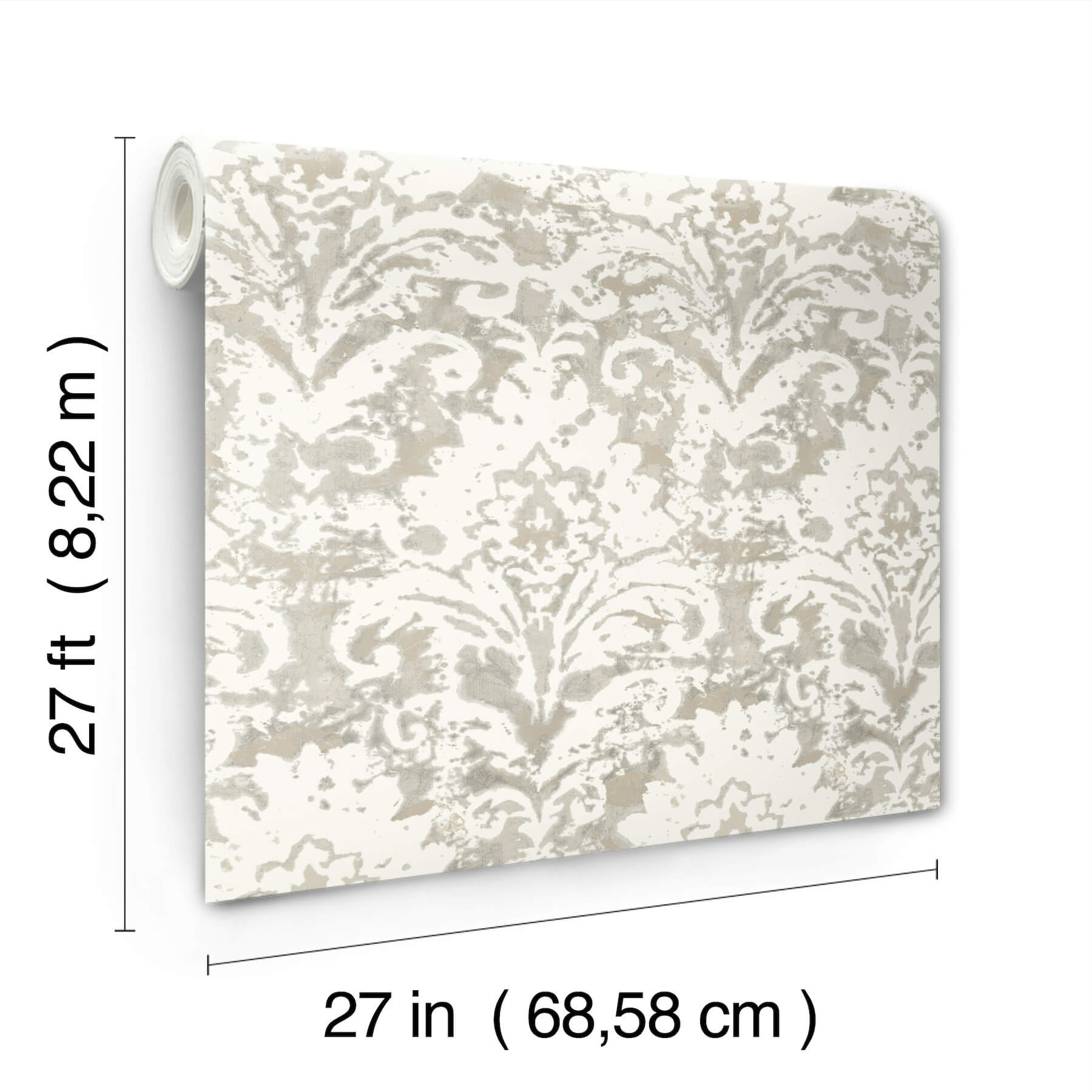 velvet-crush-damask-soft-neutral-pearl-wallpaper-york-wallcoverings-df3333 - York Wallcoverings Wallpaper