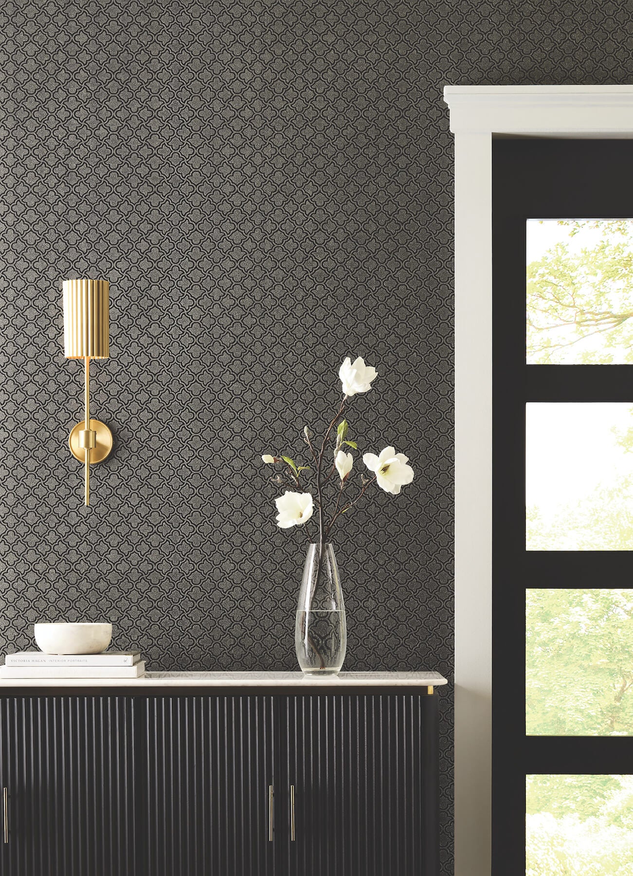 uptown-glam-black-gold-wallpaper-york-wallcoverings-df3336 - York Wallcoverings Wallpaper