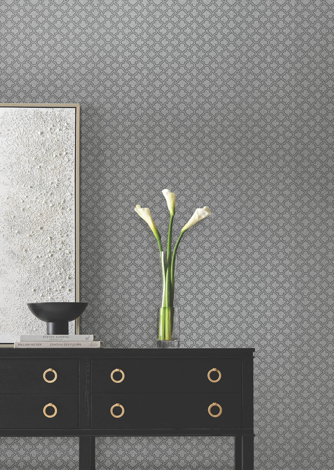 uptown-glam-charcoal-wallpaper-york-wallcoverings-df3338 - York Wallcoverings Wallpaper