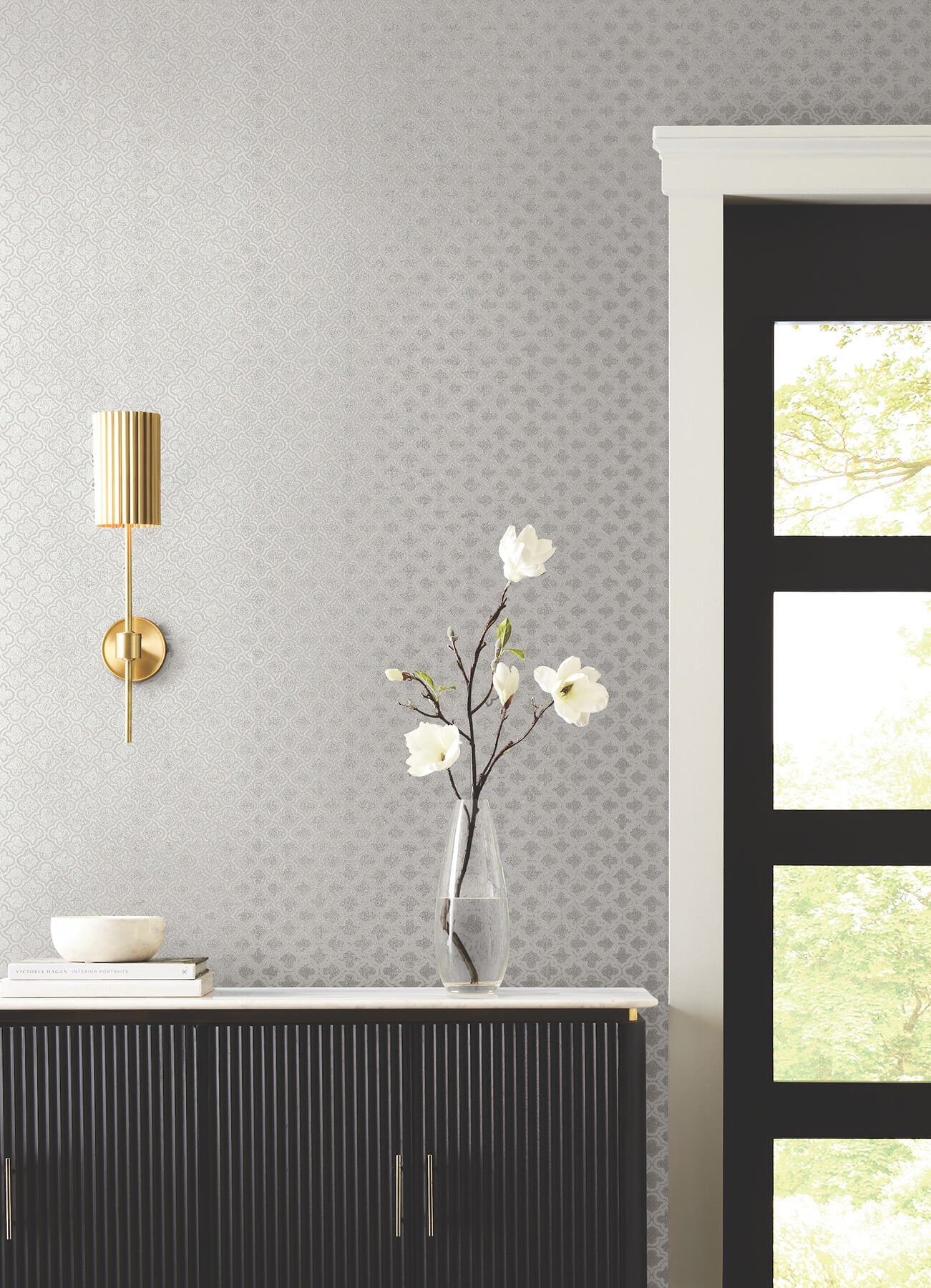uptown-glam-white-wallpaper-york-wallcoverings-df3339 - York Wallcoverings Wallpaper