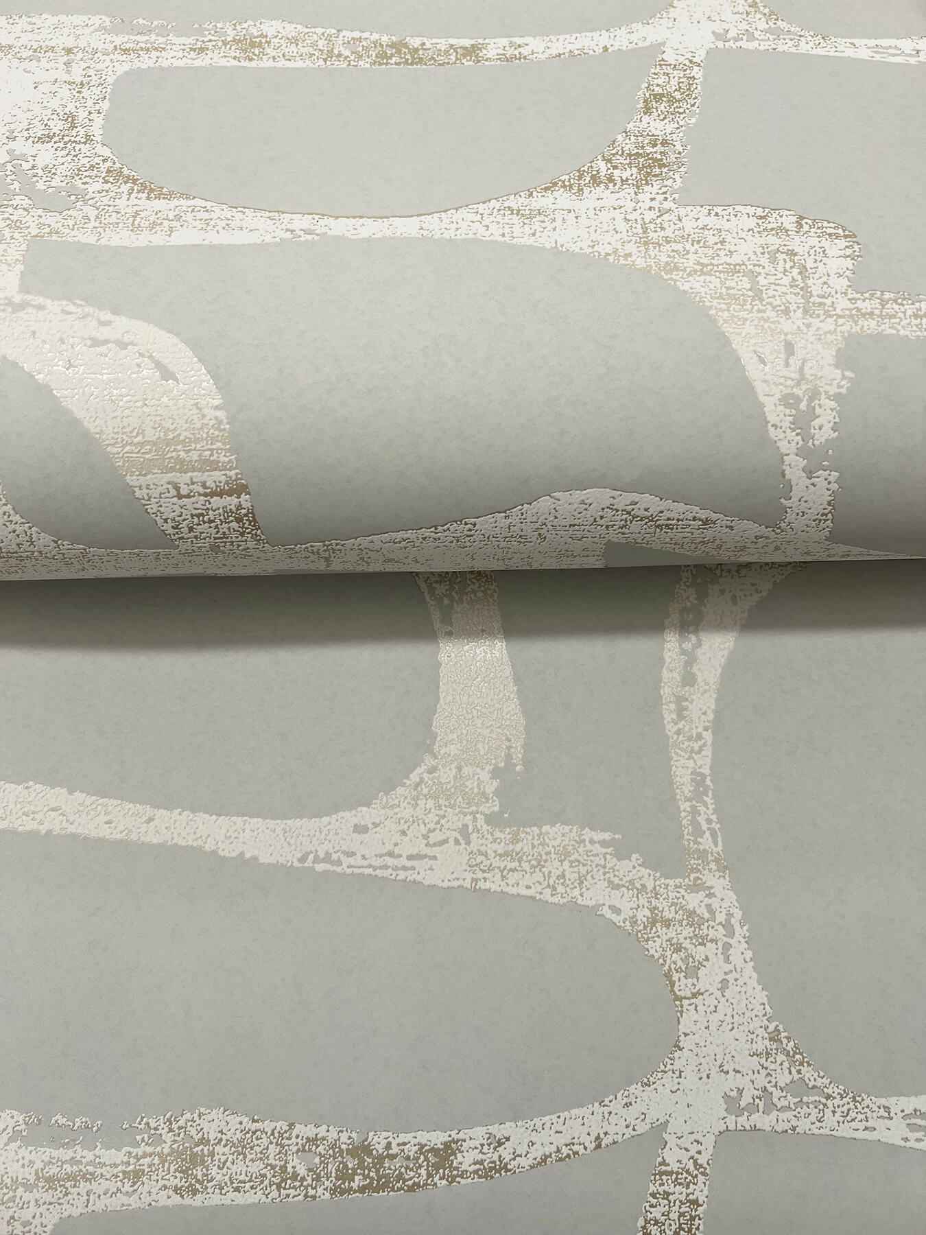 Craftsman Geometric Taupe Wallpaper - York Wallcoverings - DF3354