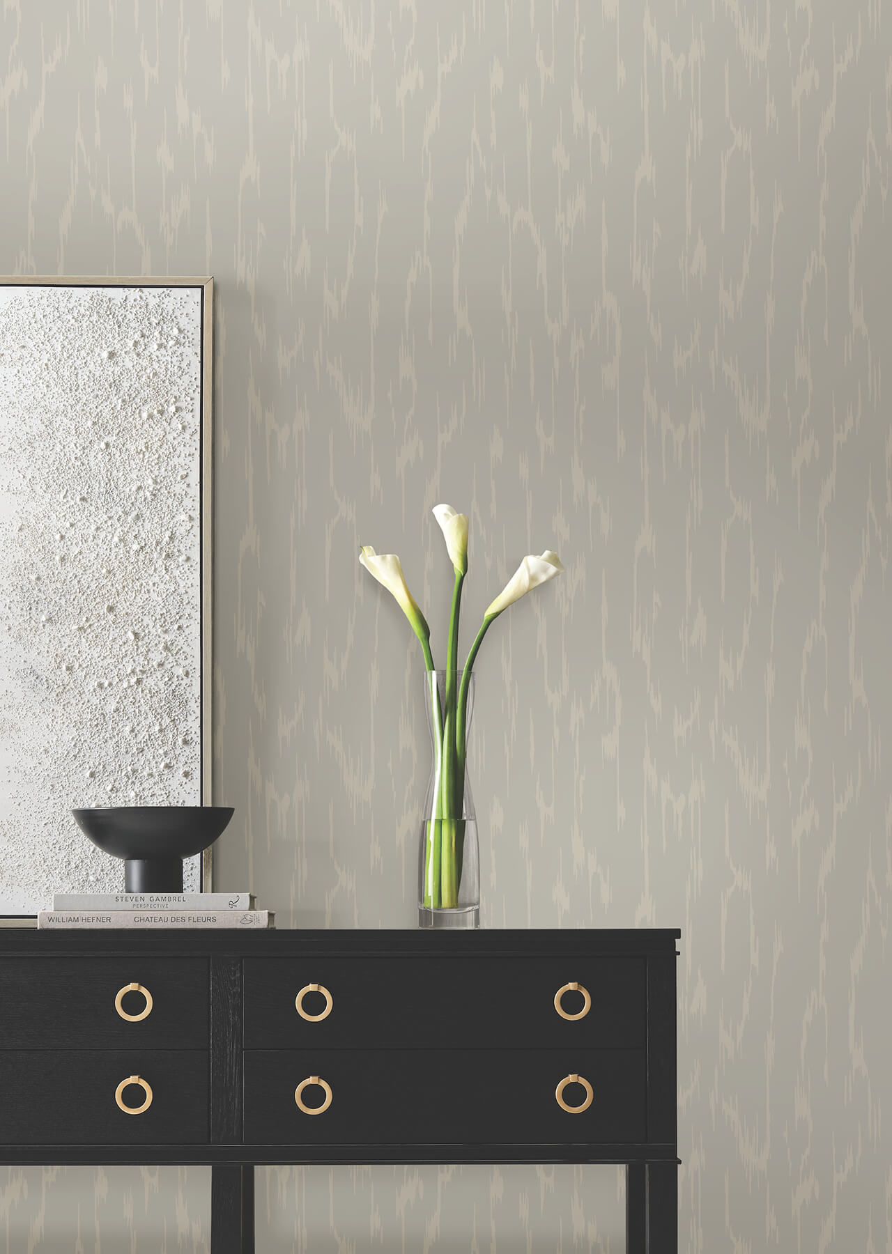 flowing-dark-taupe-wallpaper-york-wallcoverings-df3362 - York Wallcoverings Wallpaper