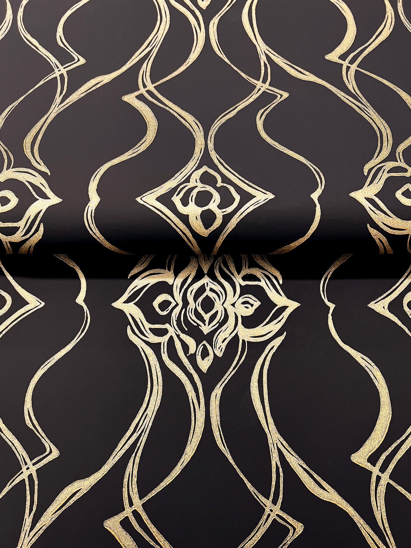 pirouette-black-gold-wallpaper-york-wallcoverings-df3371 - York Wallcoverings Wallpaper