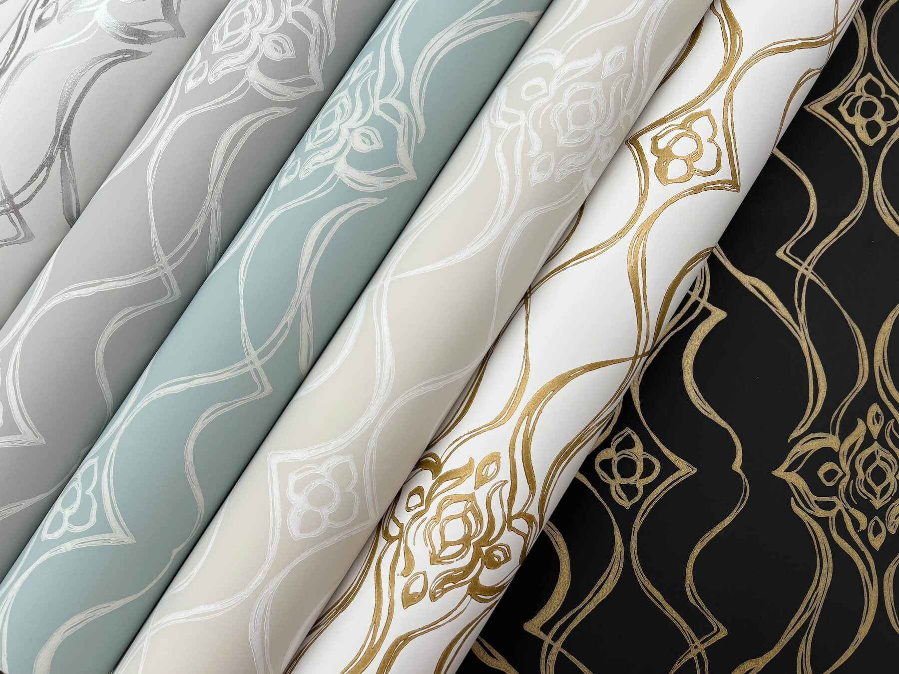 Pirouette White & Gold Wallpaper - York Wallcoverings - DF3372 - York Wallcoverings Wallpaper