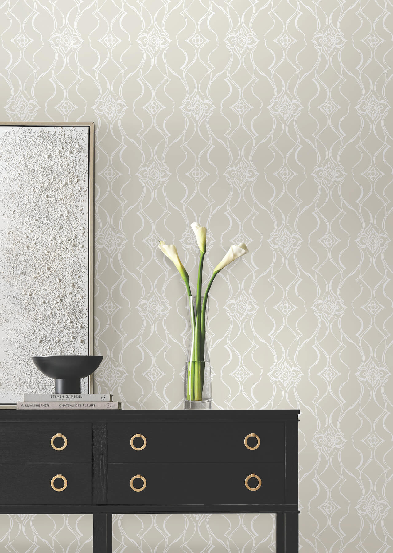 pirouette-beige-wallpaper-york-wallcoverings-df3375 - York Wallcoverings Wallpaper