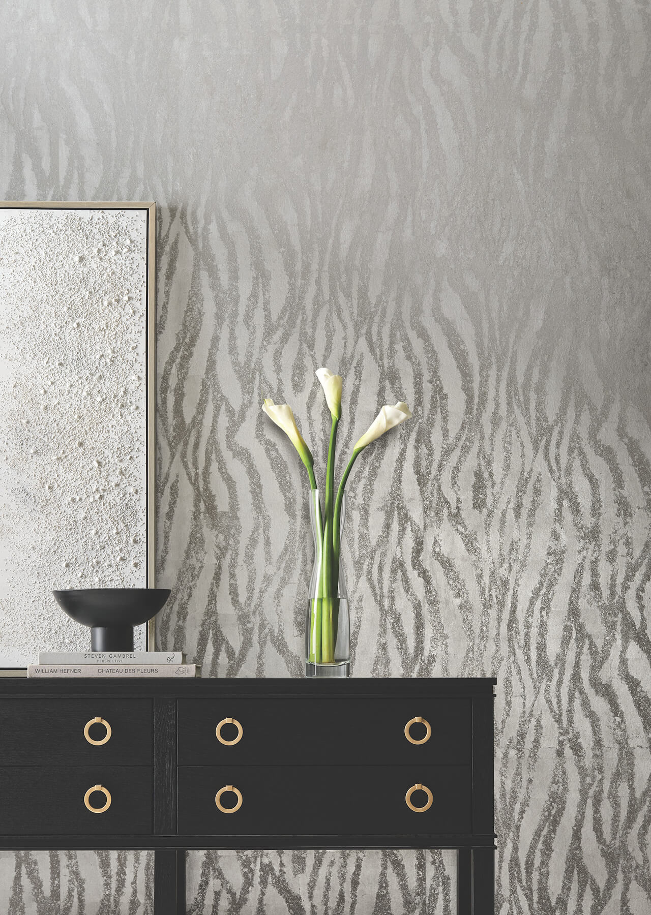 zebra-chic-silver-wallpaper-york-wallcoverings-df3392 - York Wallcoverings Wallpaper