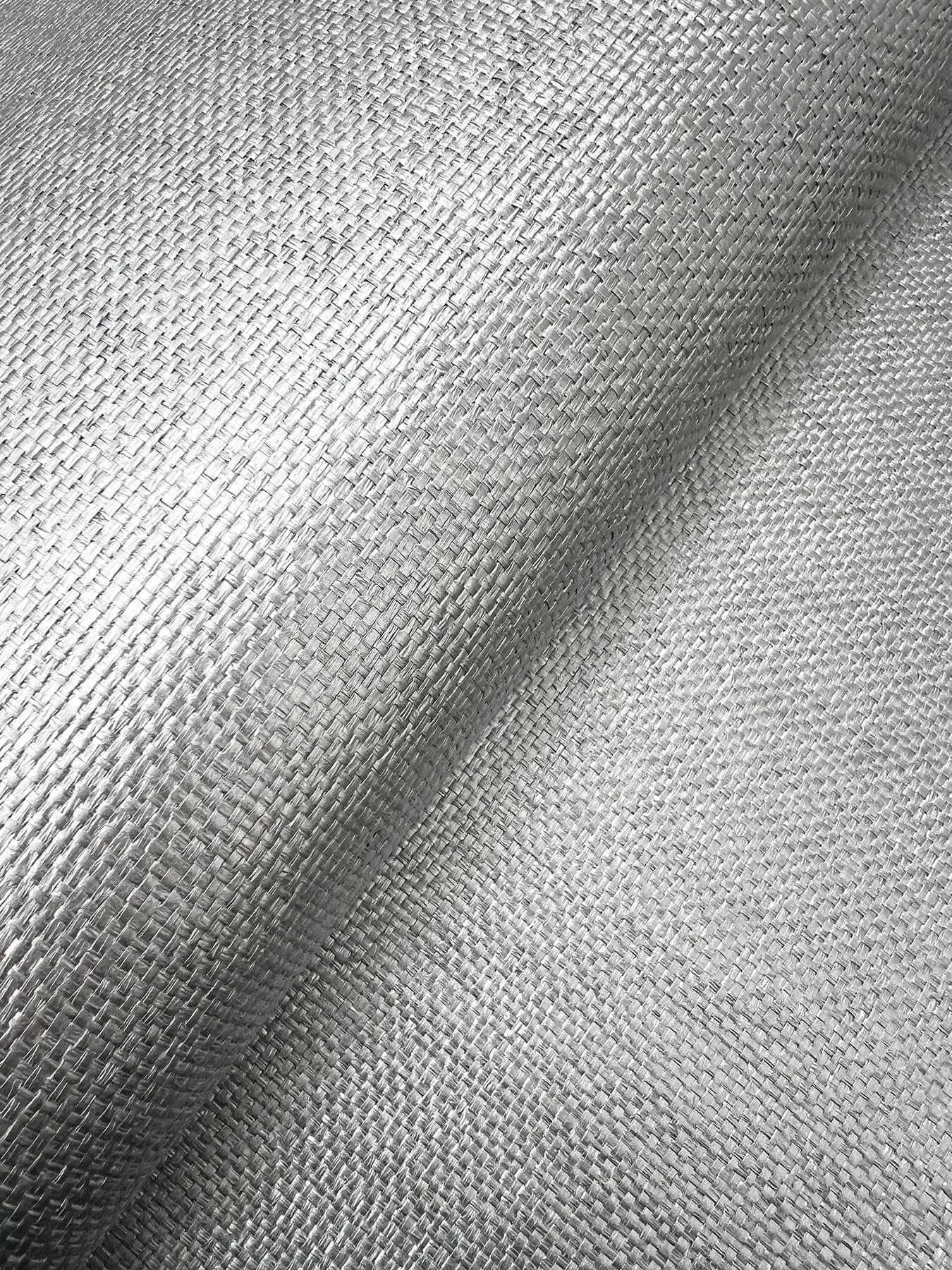 Woven Glimmer Silver Wallpaper - York Wallcoverings - DF3396