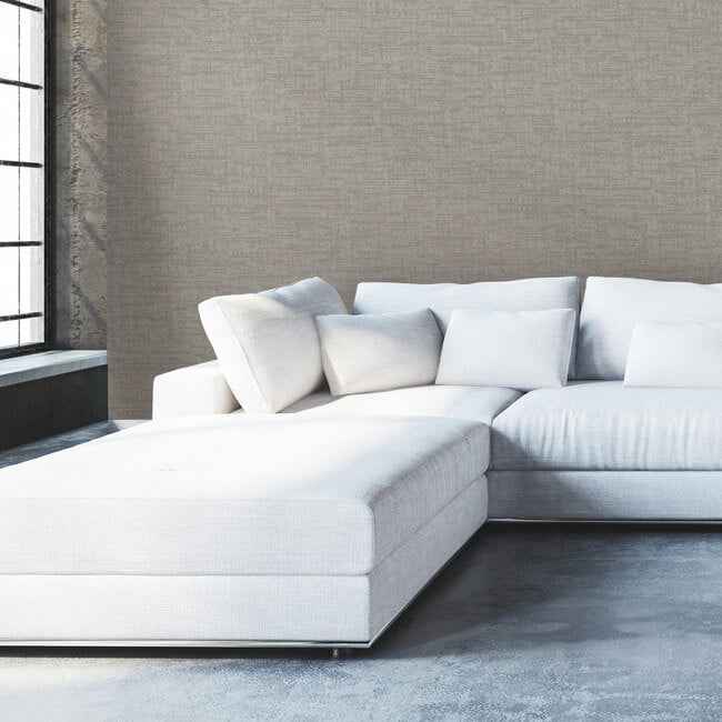 Lea Lux Textile Wallcovering Neutral Gray - York Wallcoverings - HW3614R - York Wallcoverings Wallpaper