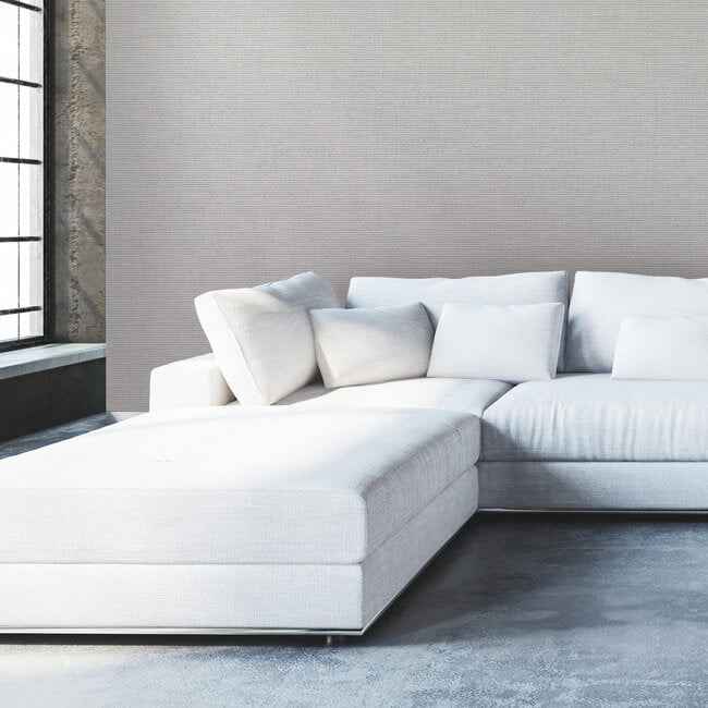 Lea Lux Textile Wallcovering Snow Gray - York Wallcoverings - HW3609R - York Wallcoverings Wallpaper