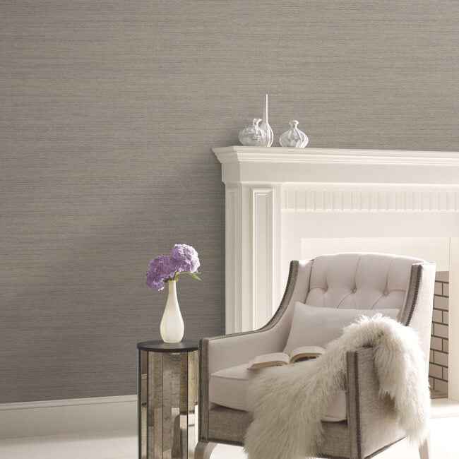 Silk Weave Textile Wallcovering Gray Pearl - York Wallcoverings - HW3572R - York Wallcoverings Wallpaper