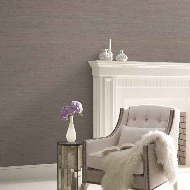 Silk Weave Textile Wallcovering Graybrown - York Wallcoverings - HW3581R - York Wallcoverings Wallpaper