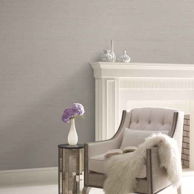 Silk Weave Textile Wallcovering Muted Silvercream - York Wallcoverings - HW3573R - York Wallcoverings Wallpaper