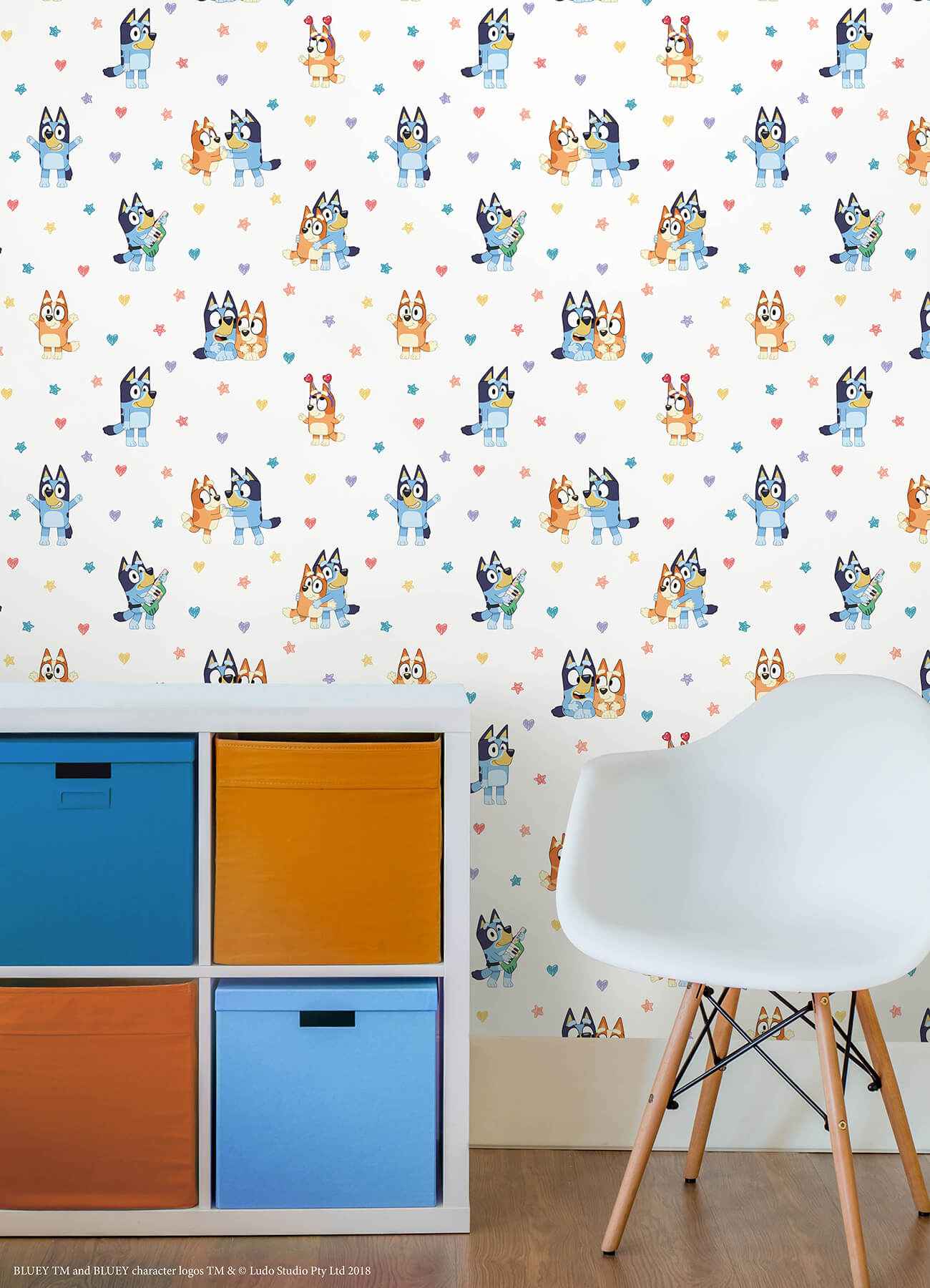 Bluey Bingo Hearts Multicolor Peel and Stick Wallpaper - York Wallcoverings - RMWS1307 - York Wallcoverings Wallpaper