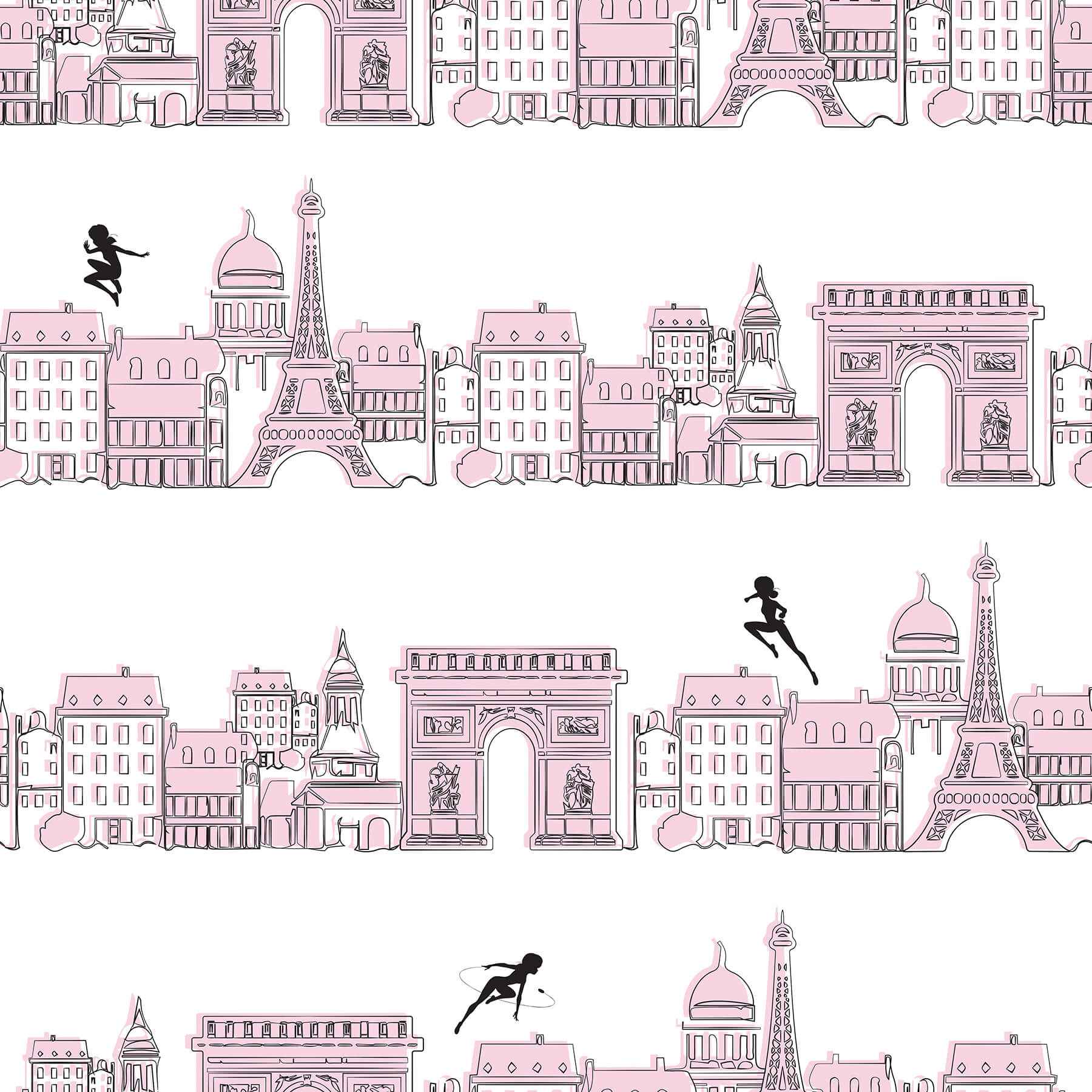 Miraculous Ladybug Charming Paris Pink Peel and Stick Wallpaper - York Wallcoverings - RMWS1302