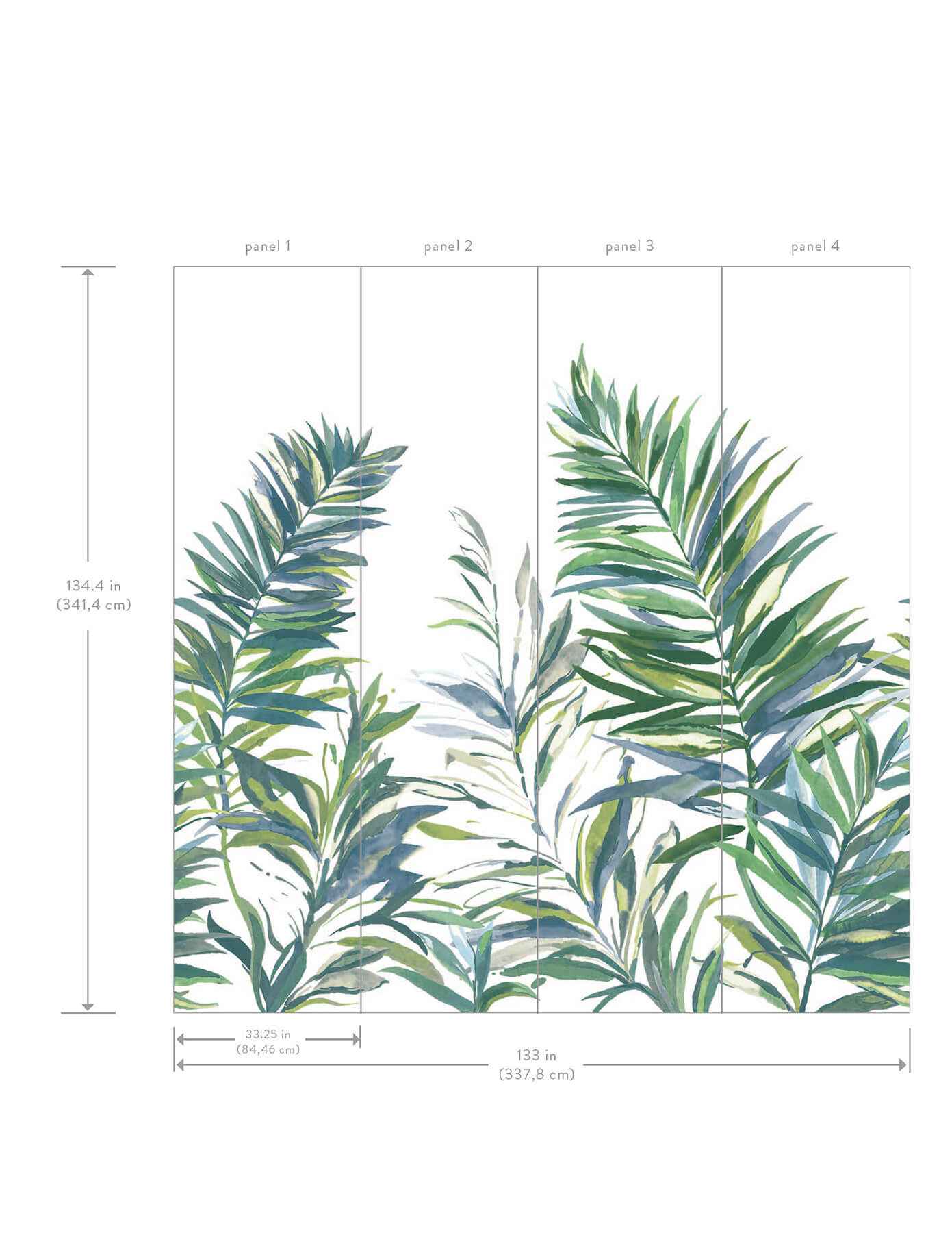 Swaying Palms Green & Blue Mural - York Wallcoverings - GN2546M - York Wallcoverings Wallpaper